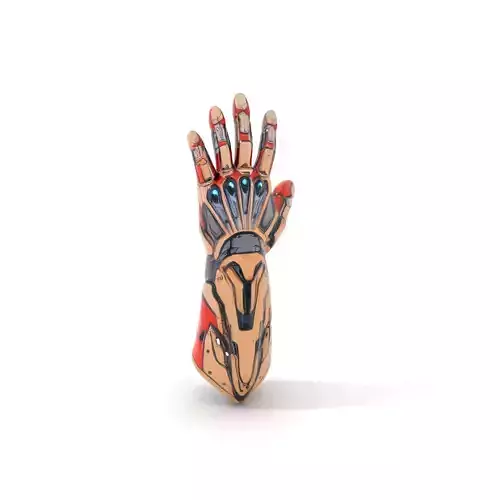 Futuristic Robotic Arm Model Pack with Articulated Fingers Low-poly 3D model