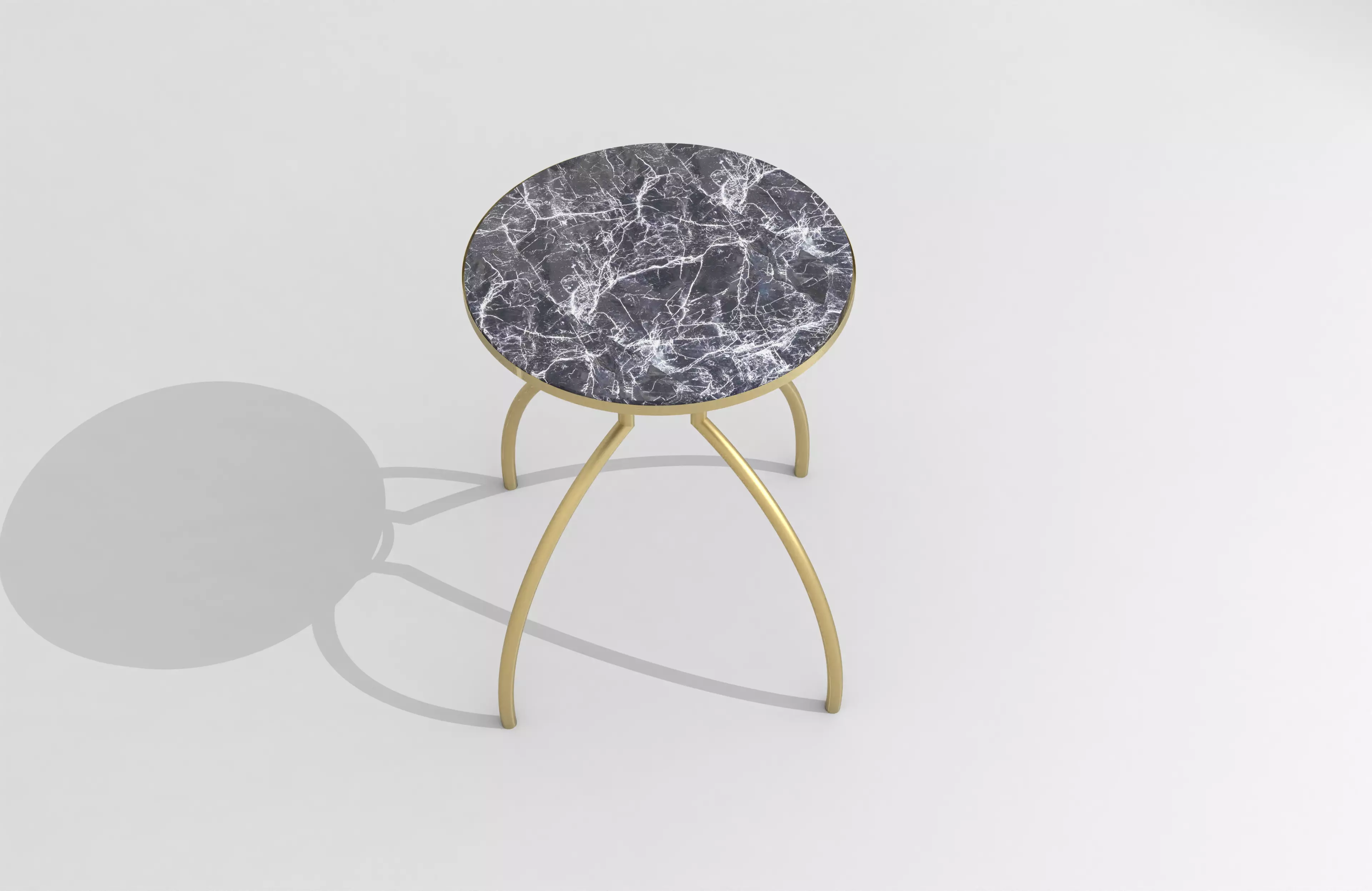 Marble Elegance Side Table 3D model_2