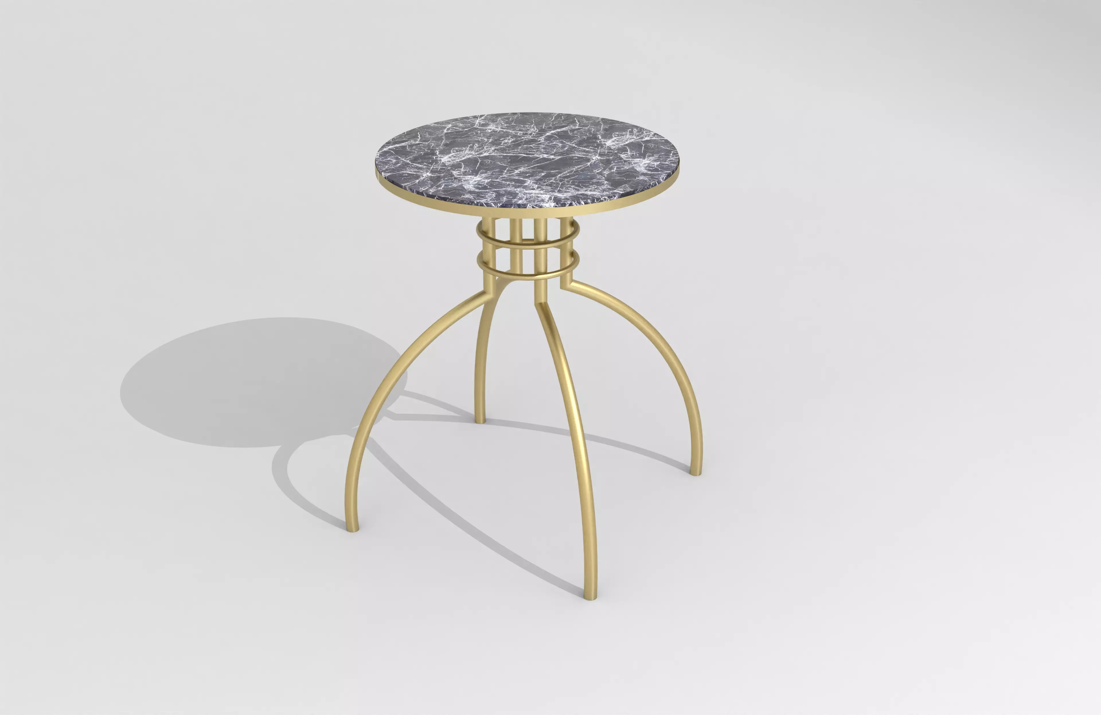 Marble Elegance Side Table 3D model_1