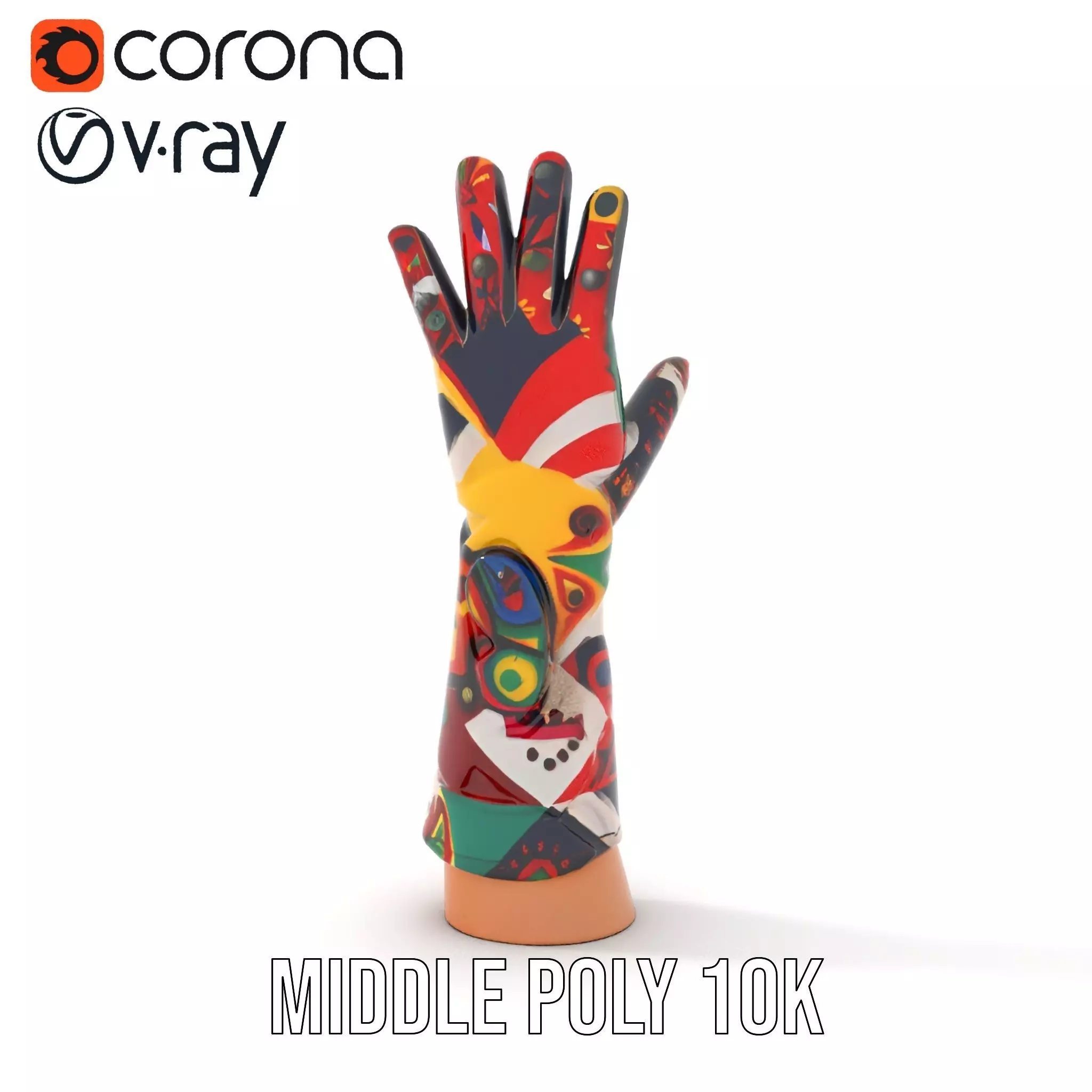 Colorful Artistic Glove model pack Low-poly 3D model_19