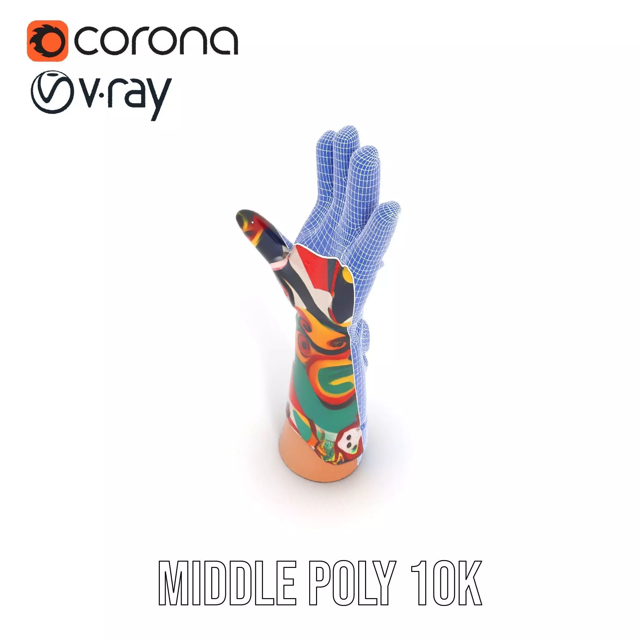Colorful Artistic Glove model pack Low-poly 3D model_27
