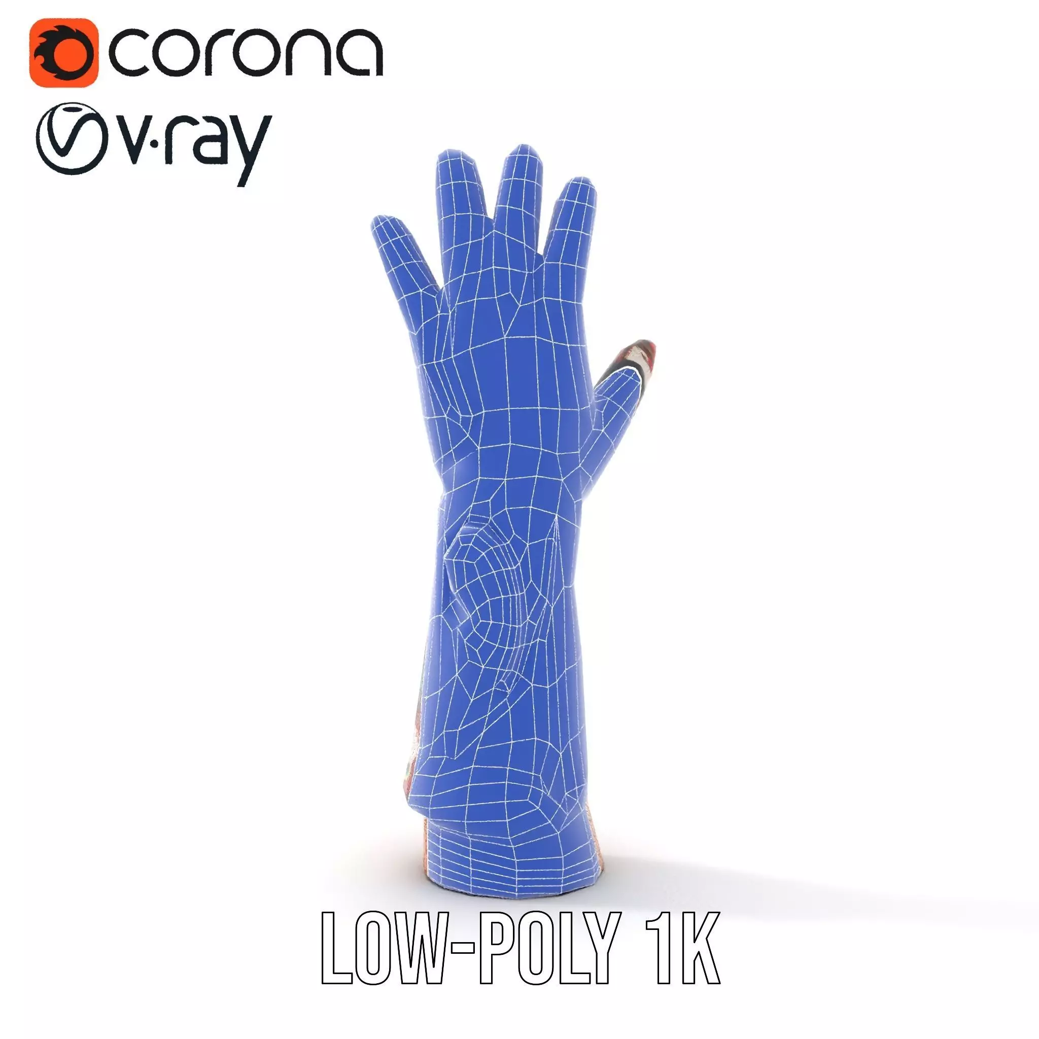 Colorful Artistic Glove model pack Low-poly 3D model_25