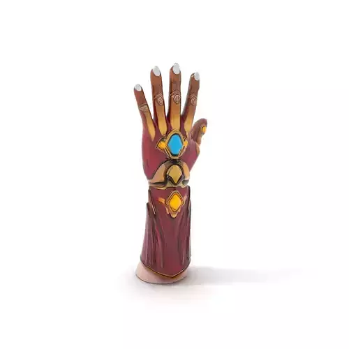 Infinity Gauntlet model pack with glowing gemstones Low-poly 3D model