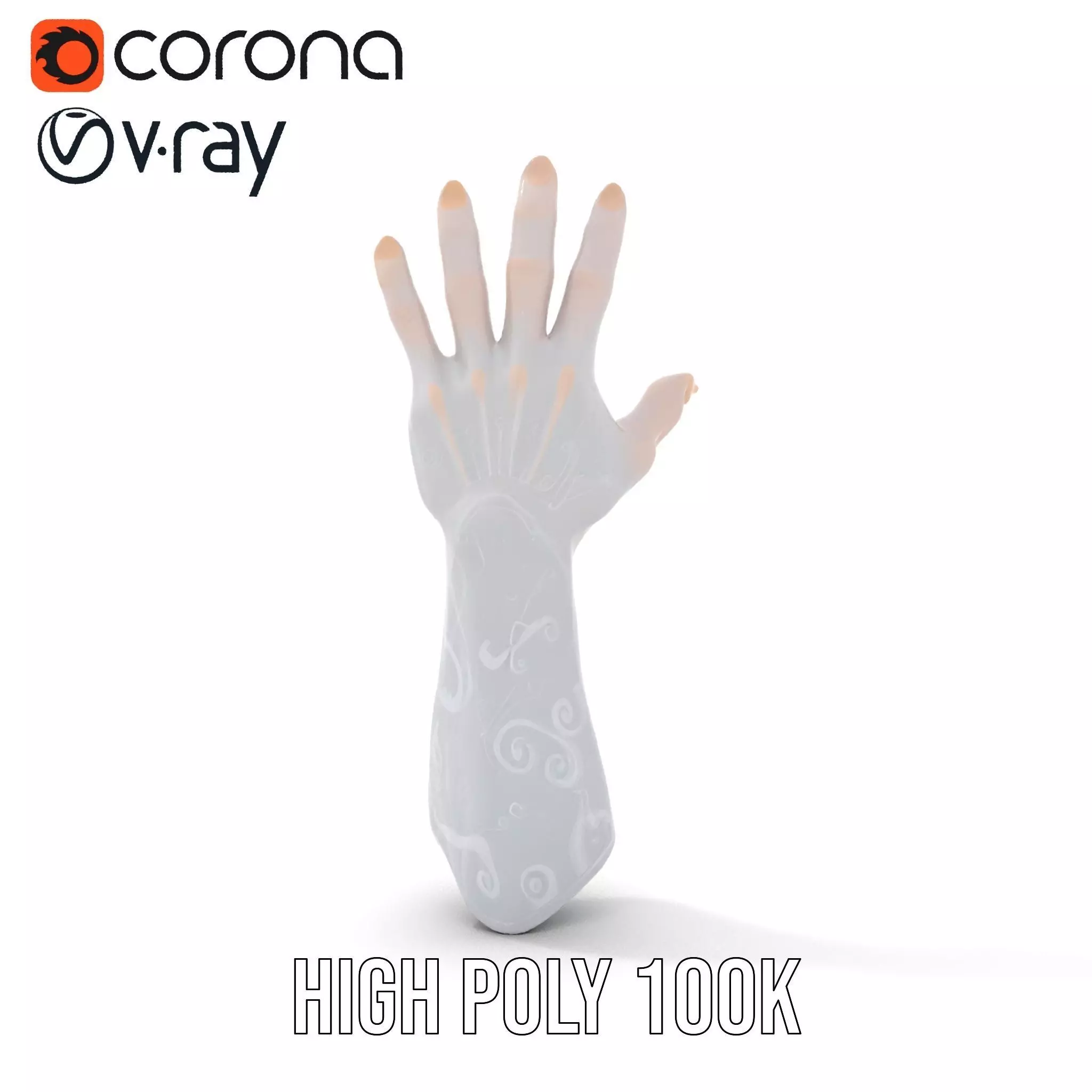 Realistic Human Arm with Tattoo Model Pack Low-poly 3D model_15