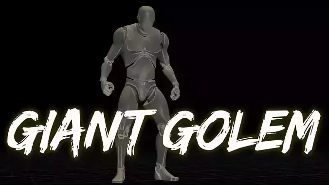 Giant Golem Animation Low-poly 3D model