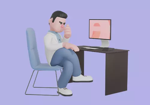 Stylized 3D Male Doctor Character - Thinking Pose at Desk 3D model_2