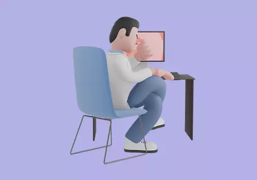 Stylized 3D Male Doctor Character - Thinking Pose at Desk 3D model_5
