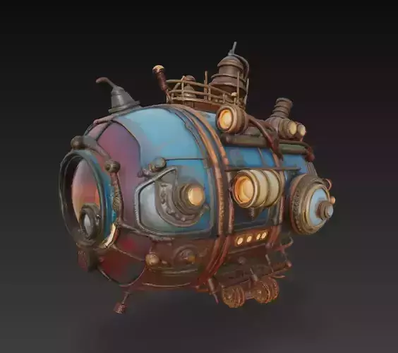 Steampunk airboat x4 STL ready to 3D print and DIY