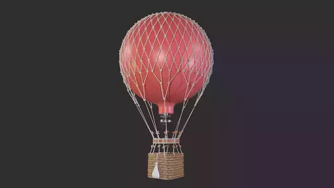 Hot Air Balloon 3D Model Game Ready PBR Asset