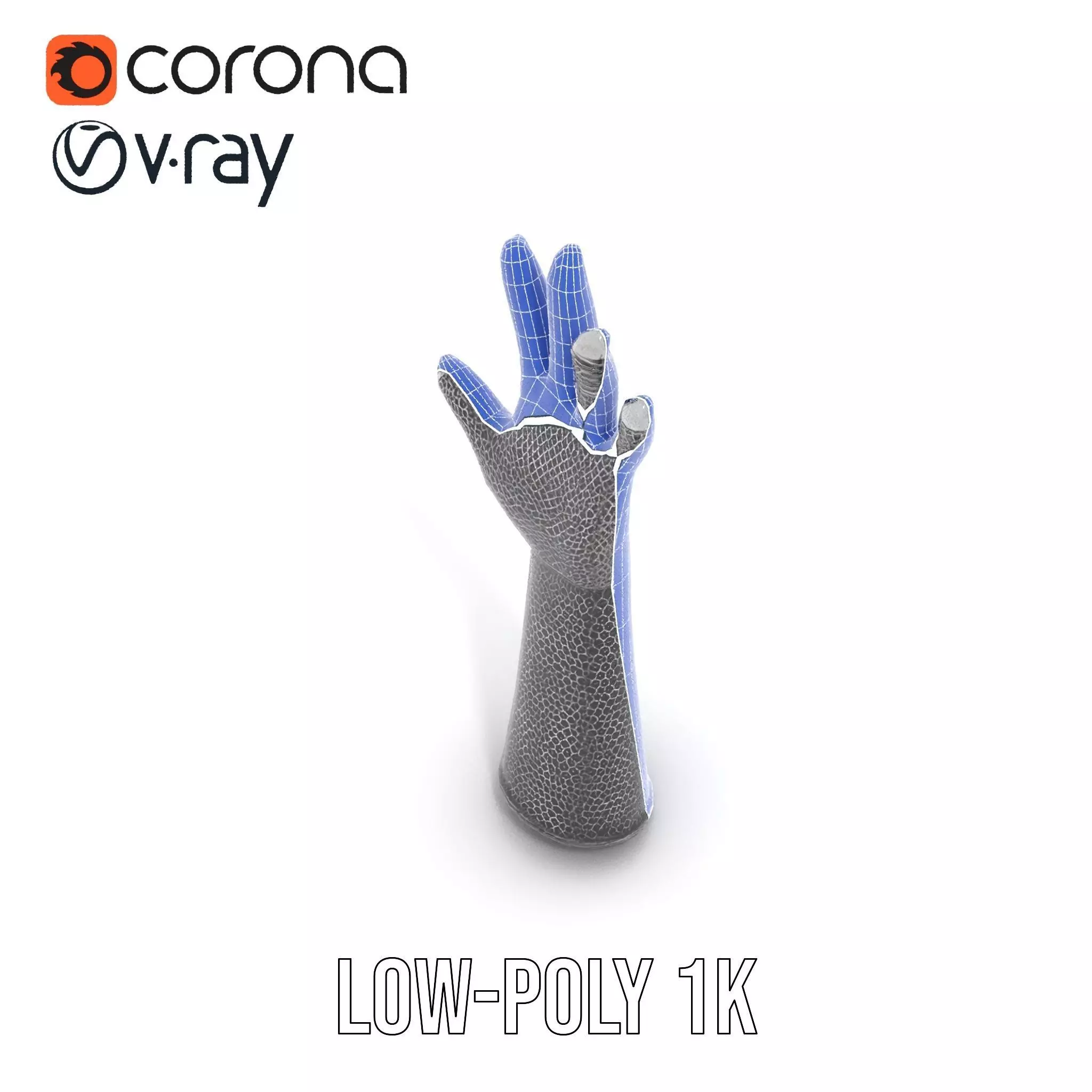 Chainmail Glove Model Pack  Detailed Medieval Armor Accessory Low-poly 3D model_30