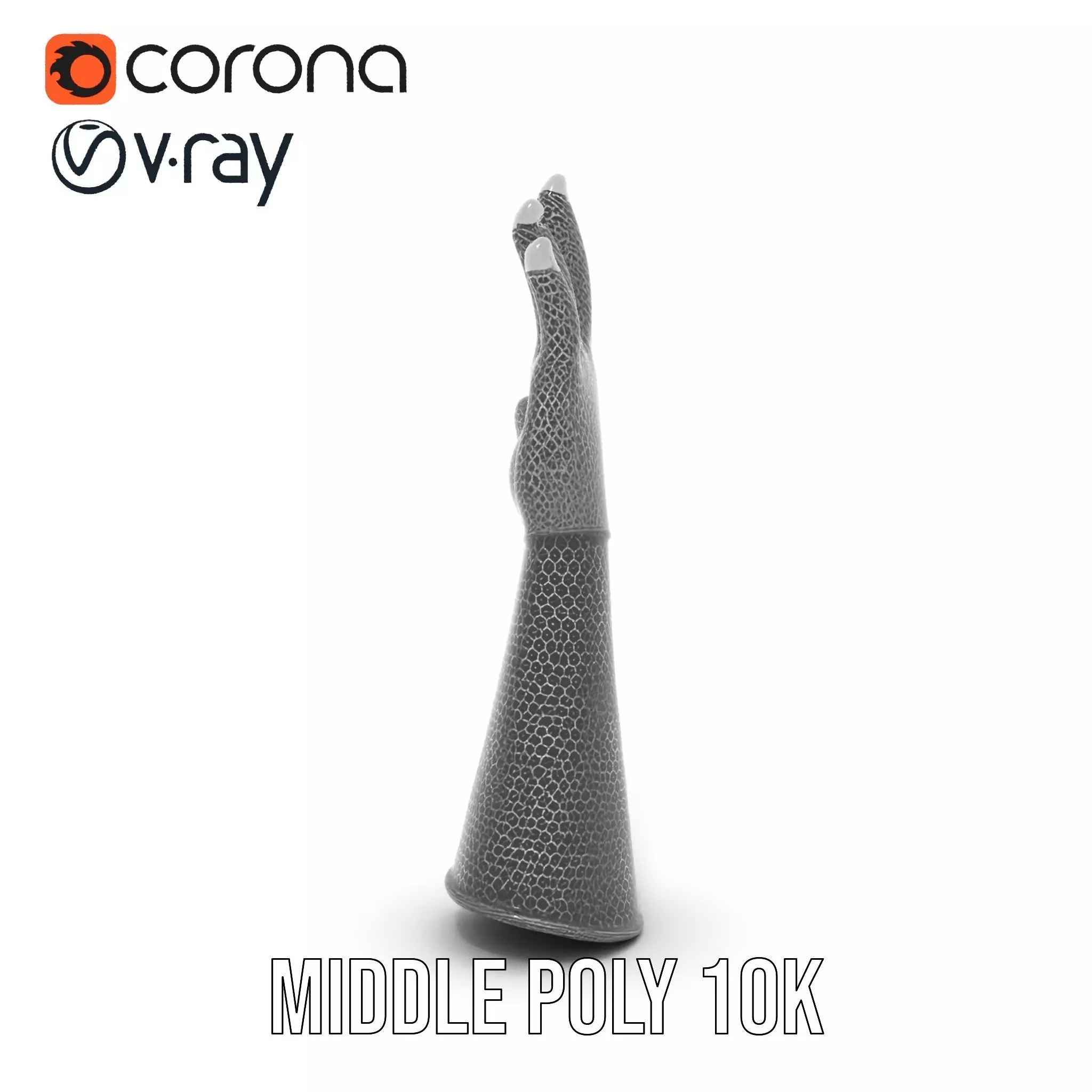 Chainmail Glove Model Pack  Detailed Medieval Armor Accessory Low-poly 3D model_5