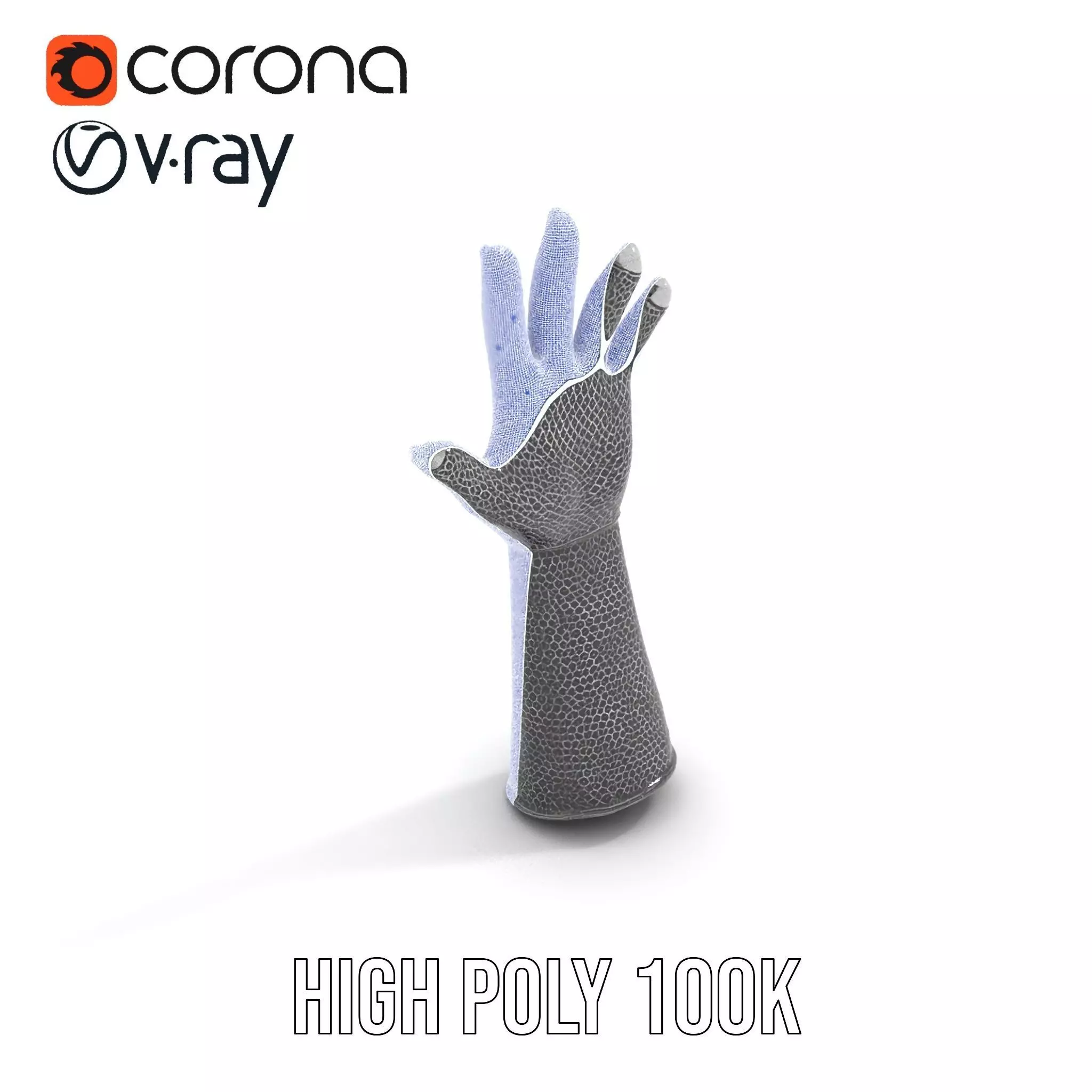 Chainmail Glove Model Pack  Detailed Medieval Armor Accessory Low-poly 3D model_22