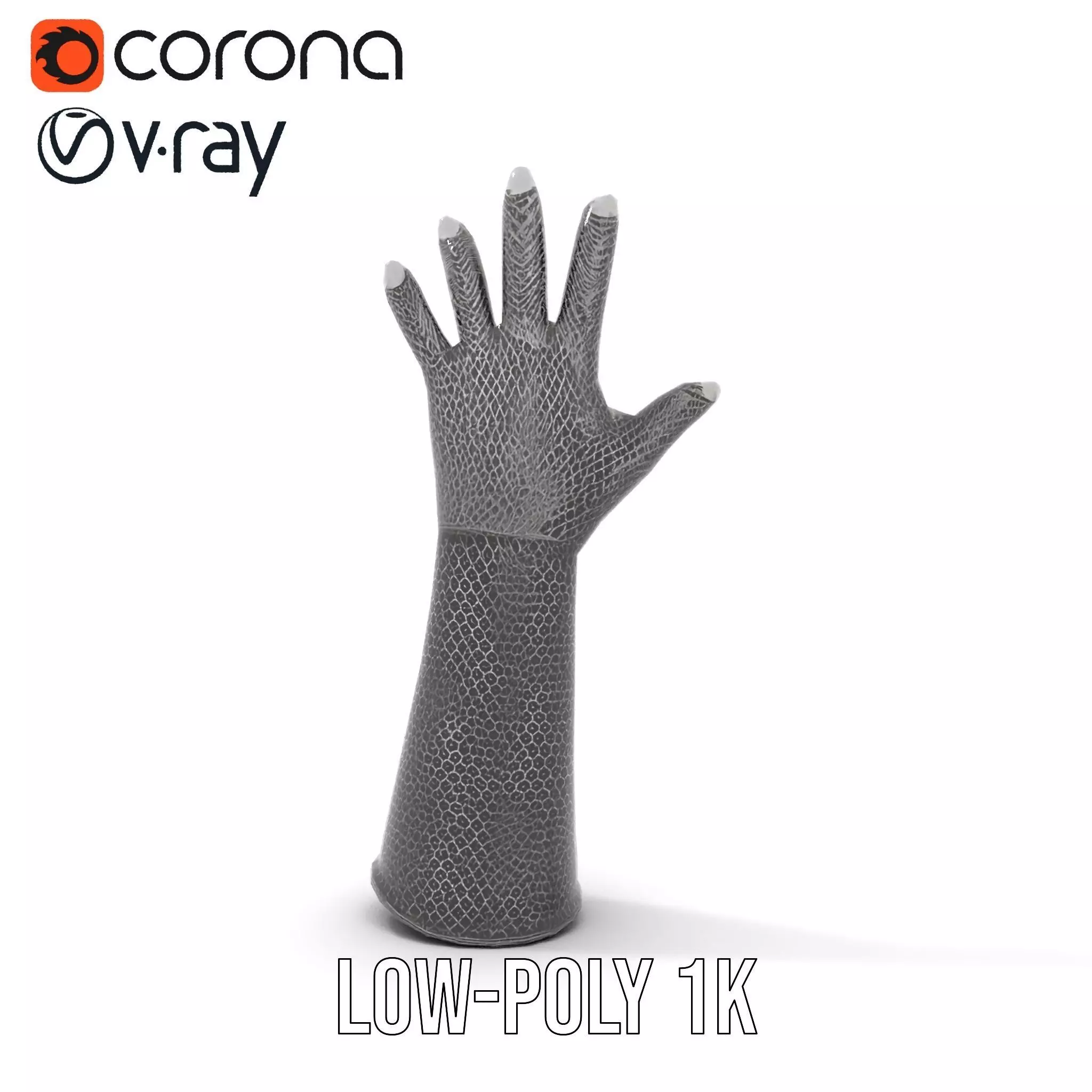 Chainmail Glove Model Pack  Detailed Medieval Armor Accessory Low-poly 3D model_7