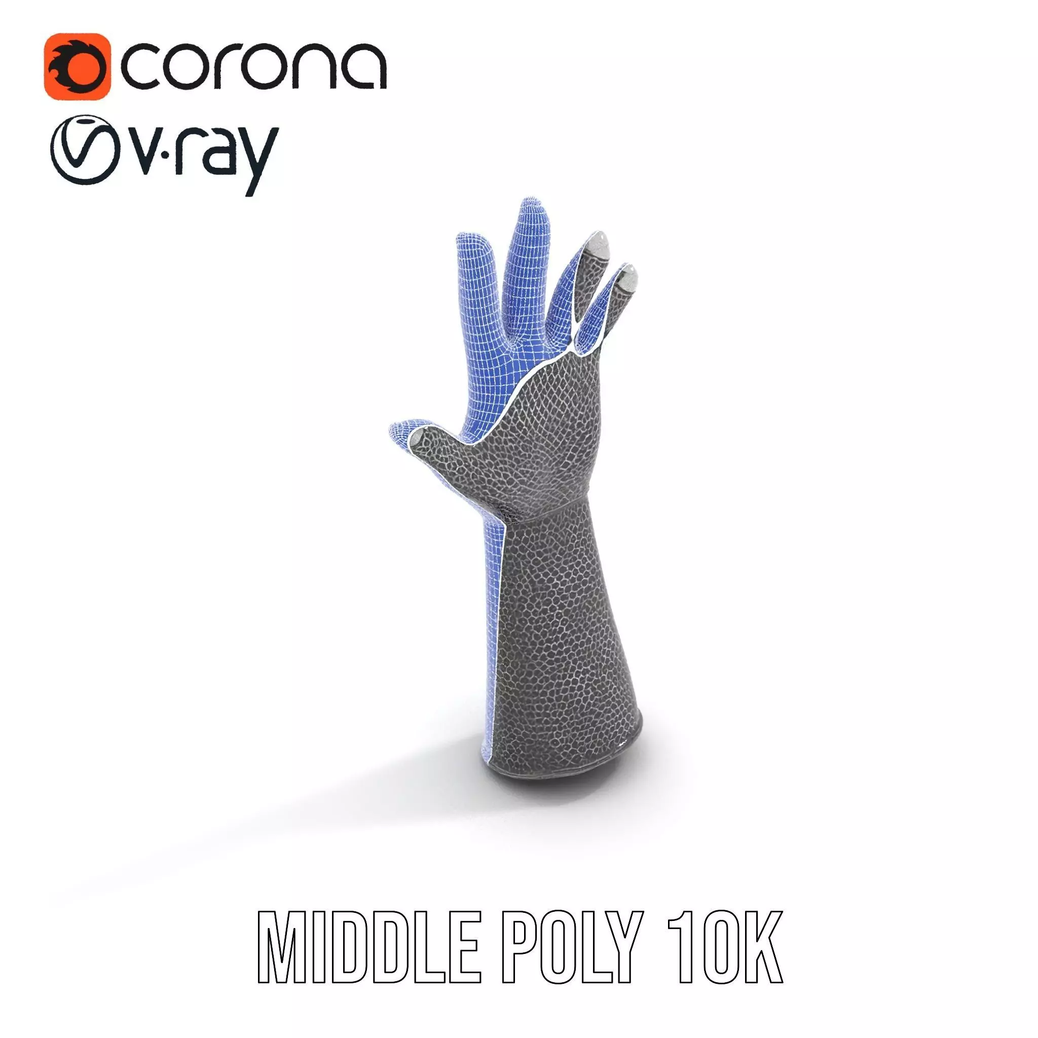 Chainmail Glove Model Pack  Detailed Medieval Armor Accessory Low-poly 3D model_13