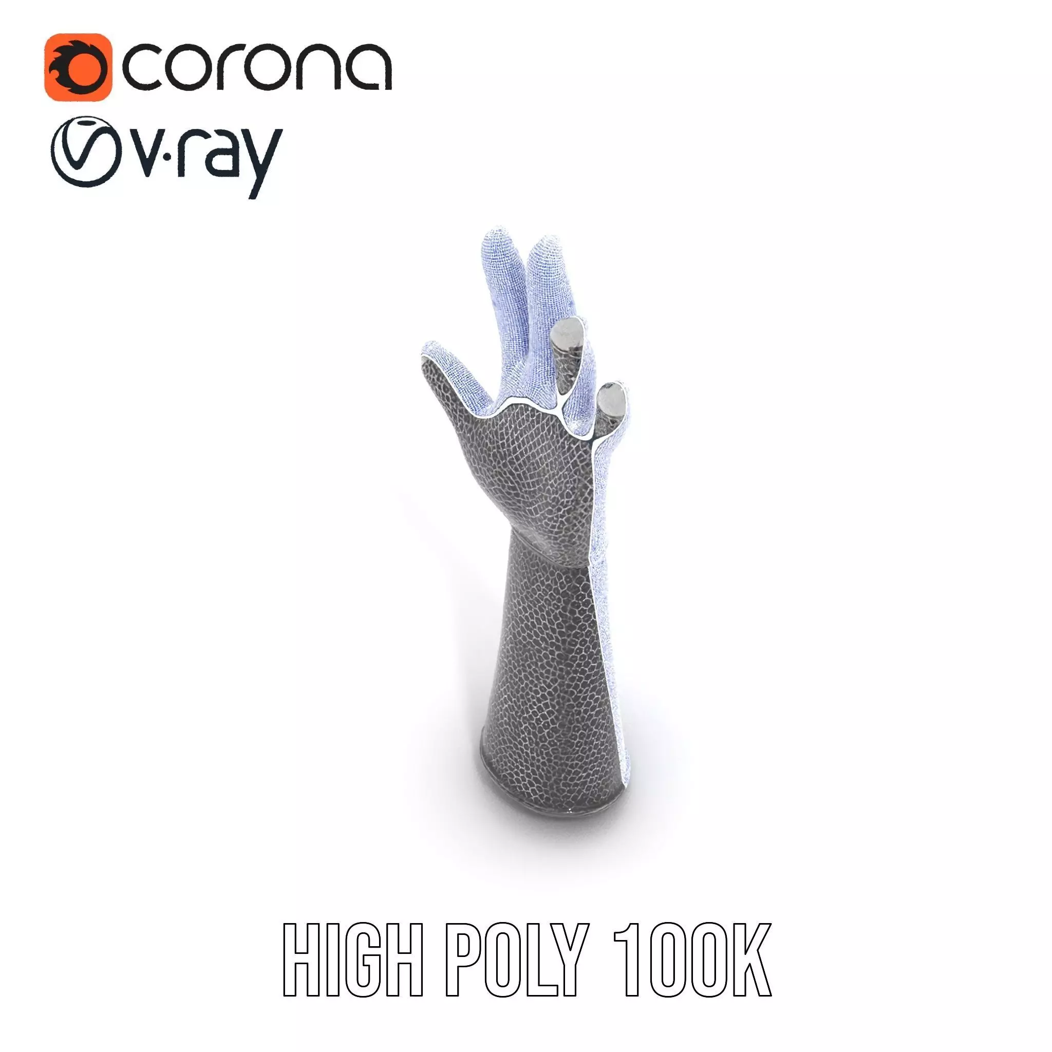 Chainmail Glove Model Pack  Detailed Medieval Armor Accessory Low-poly 3D model_28