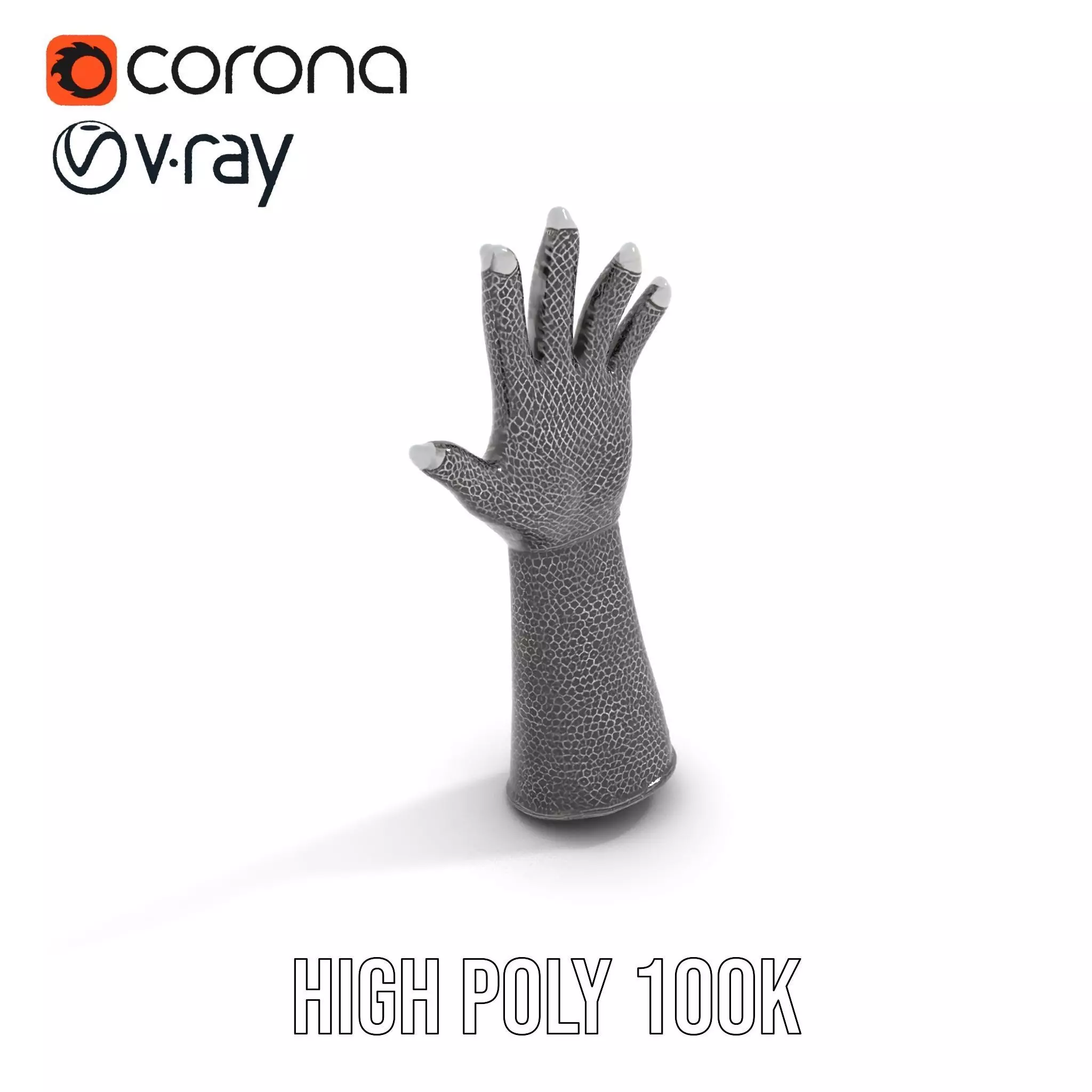 Chainmail Glove Model Pack  Detailed Medieval Armor Accessory Low-poly 3D model_17