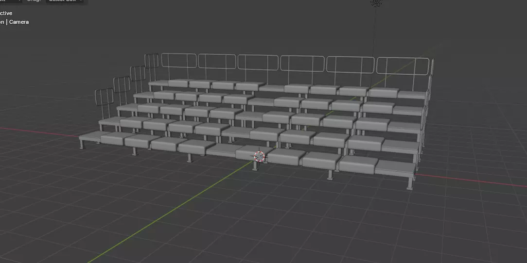 bleacher module 3D model_12