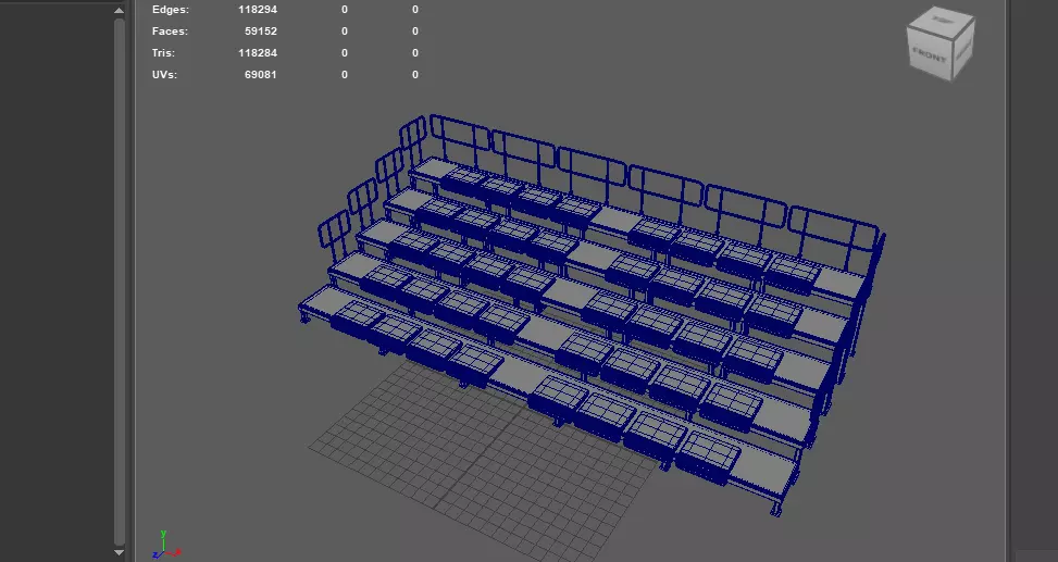 bleacher module 3D model_14