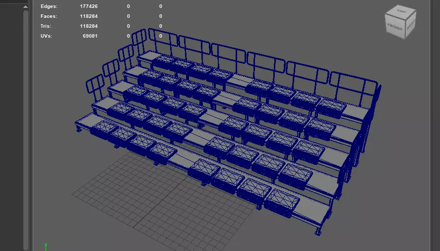 bleacher module 3D model_20