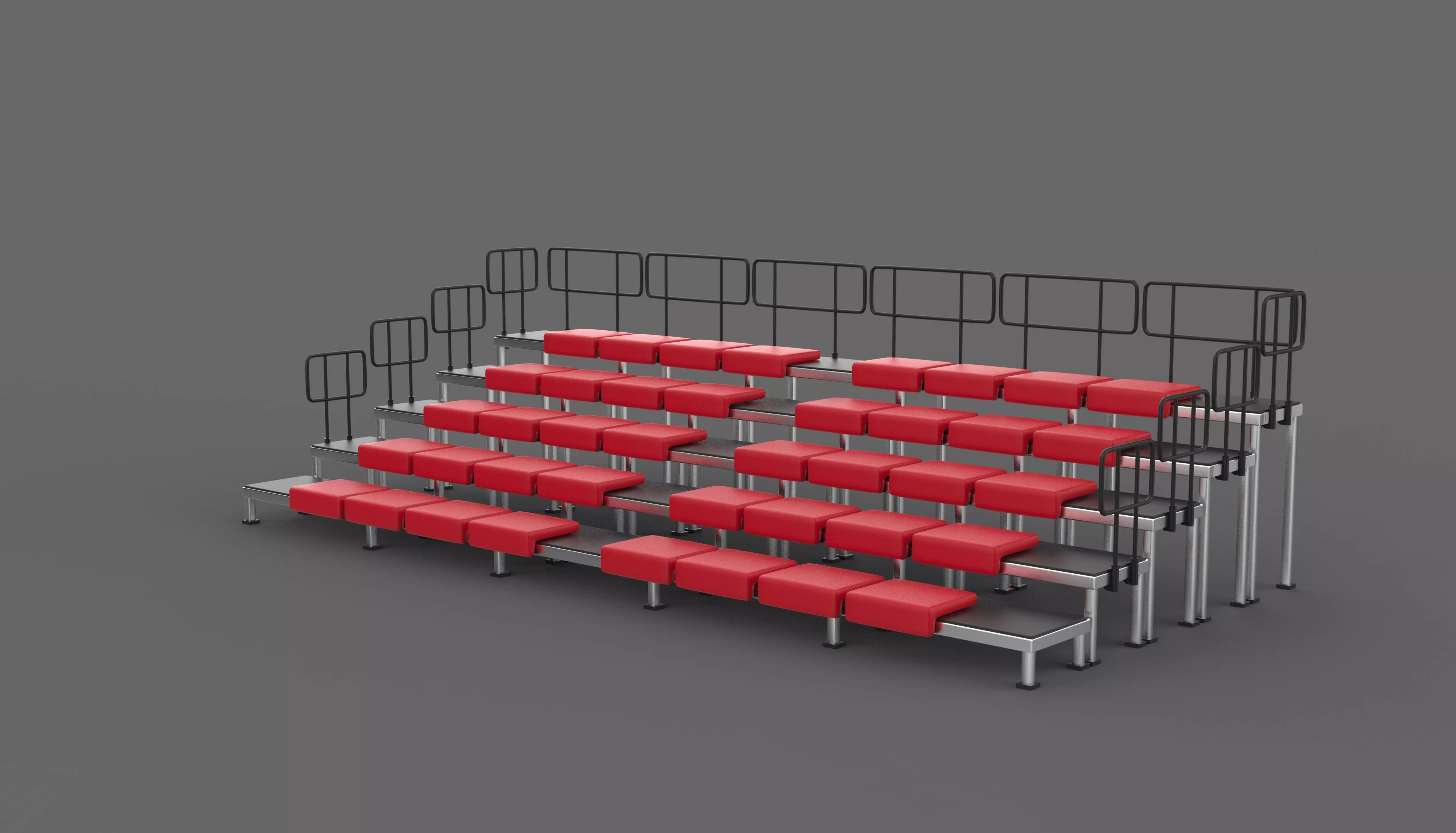 bleacher module 3D model_4