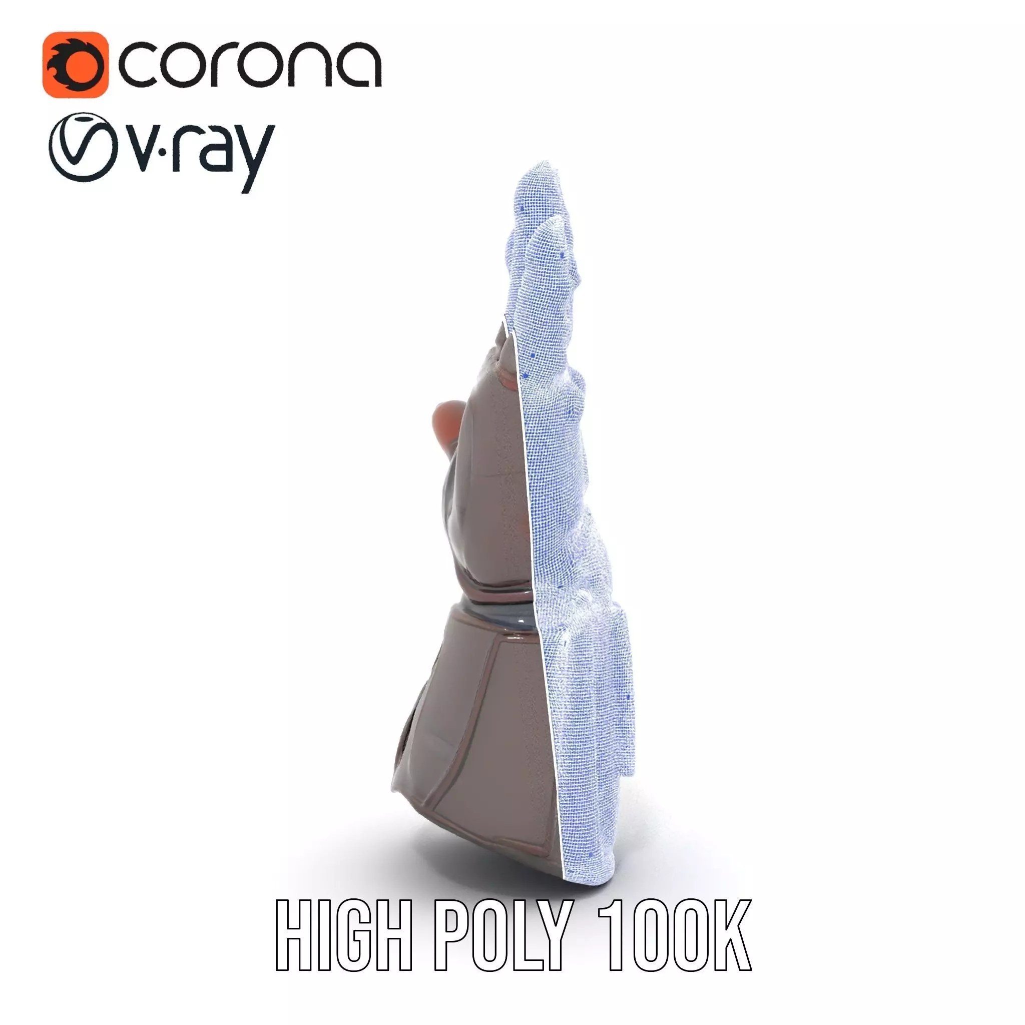 Futuristic Mechanical Glove Model Pack Low-poly 3D model_31