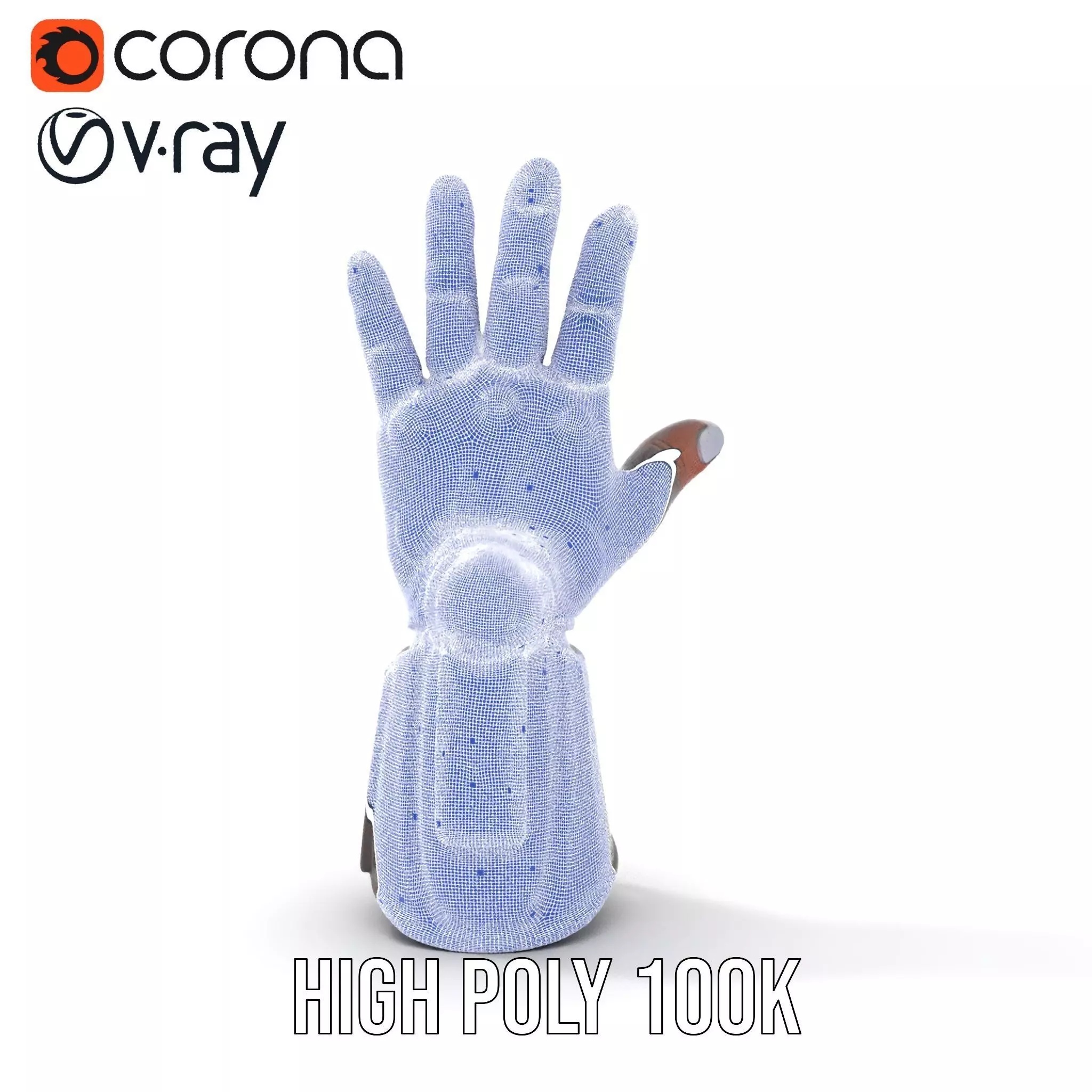 Futuristic Mechanical Glove Model Pack Low-poly 3D model_32