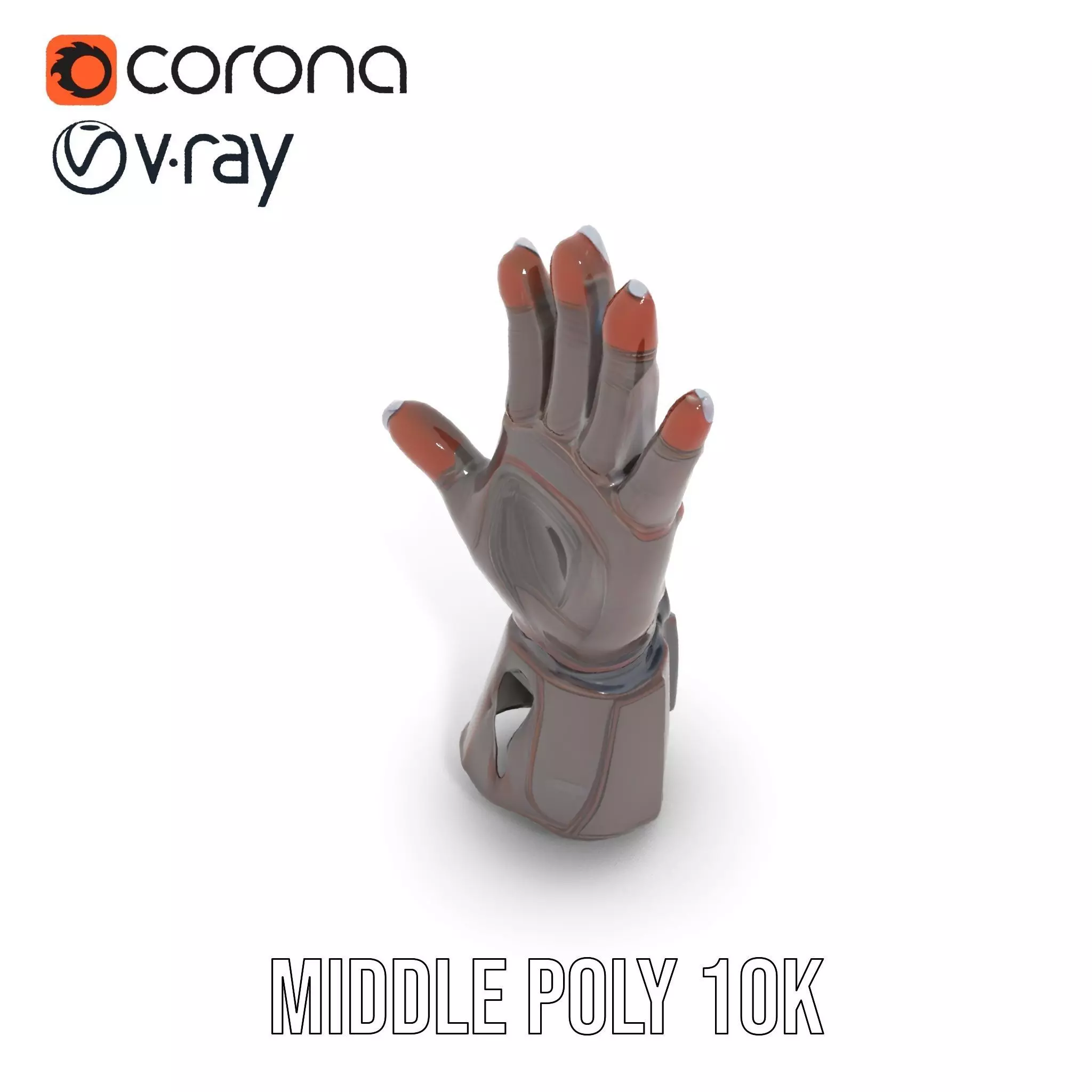 Futuristic Mechanical Glove Model Pack Low-poly 3D model_5