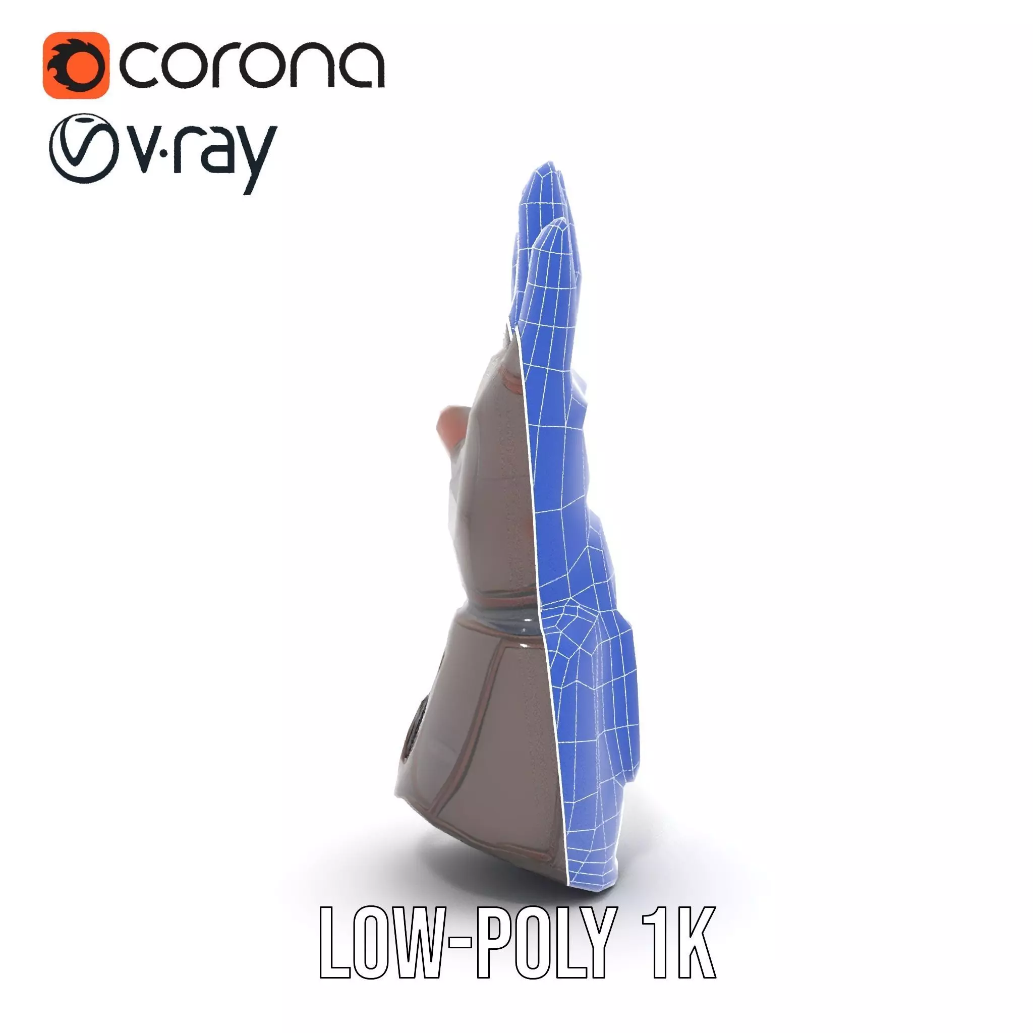 Futuristic Mechanical Glove Model Pack Low-poly 3D model_19