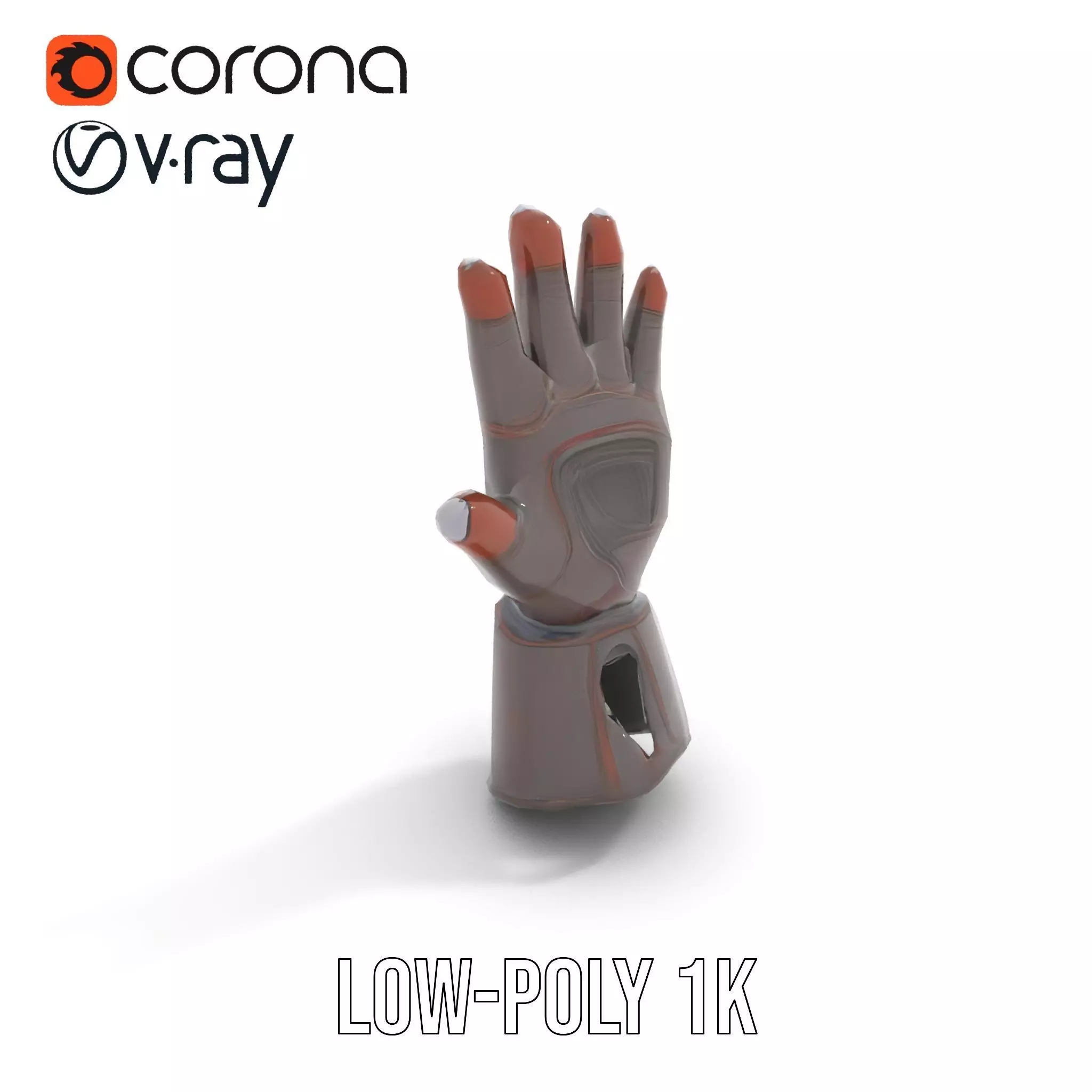 Futuristic Mechanical Glove Model Pack Low-poly 3D model_22