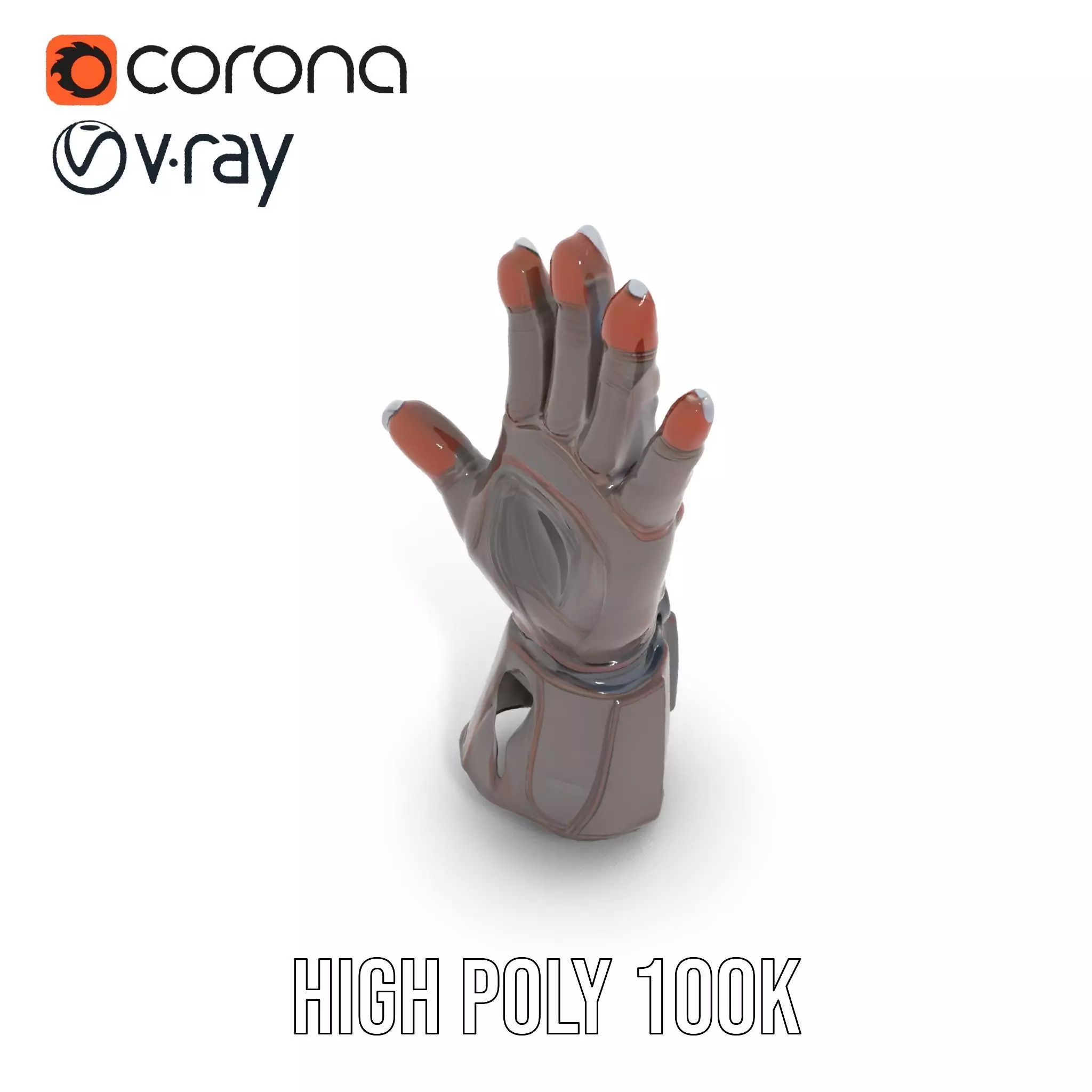 Futuristic Mechanical Glove Model Pack Low-poly 3D model_10
