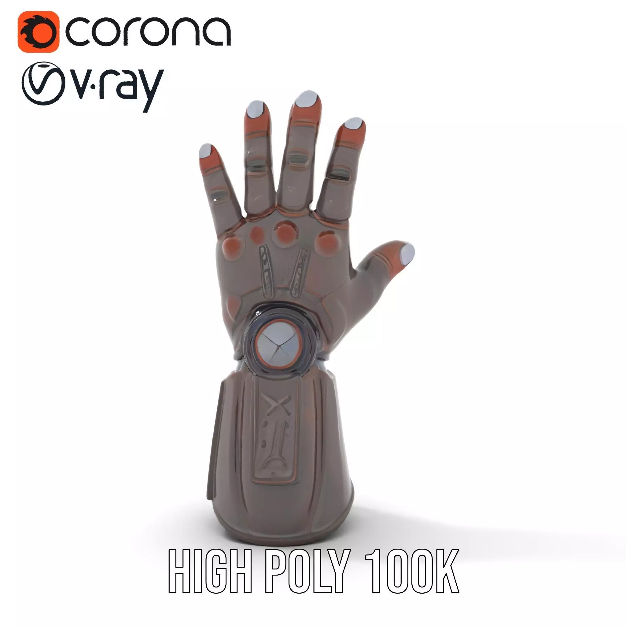 Futuristic Mechanical Glove Model Pack Low-poly 3D model_25