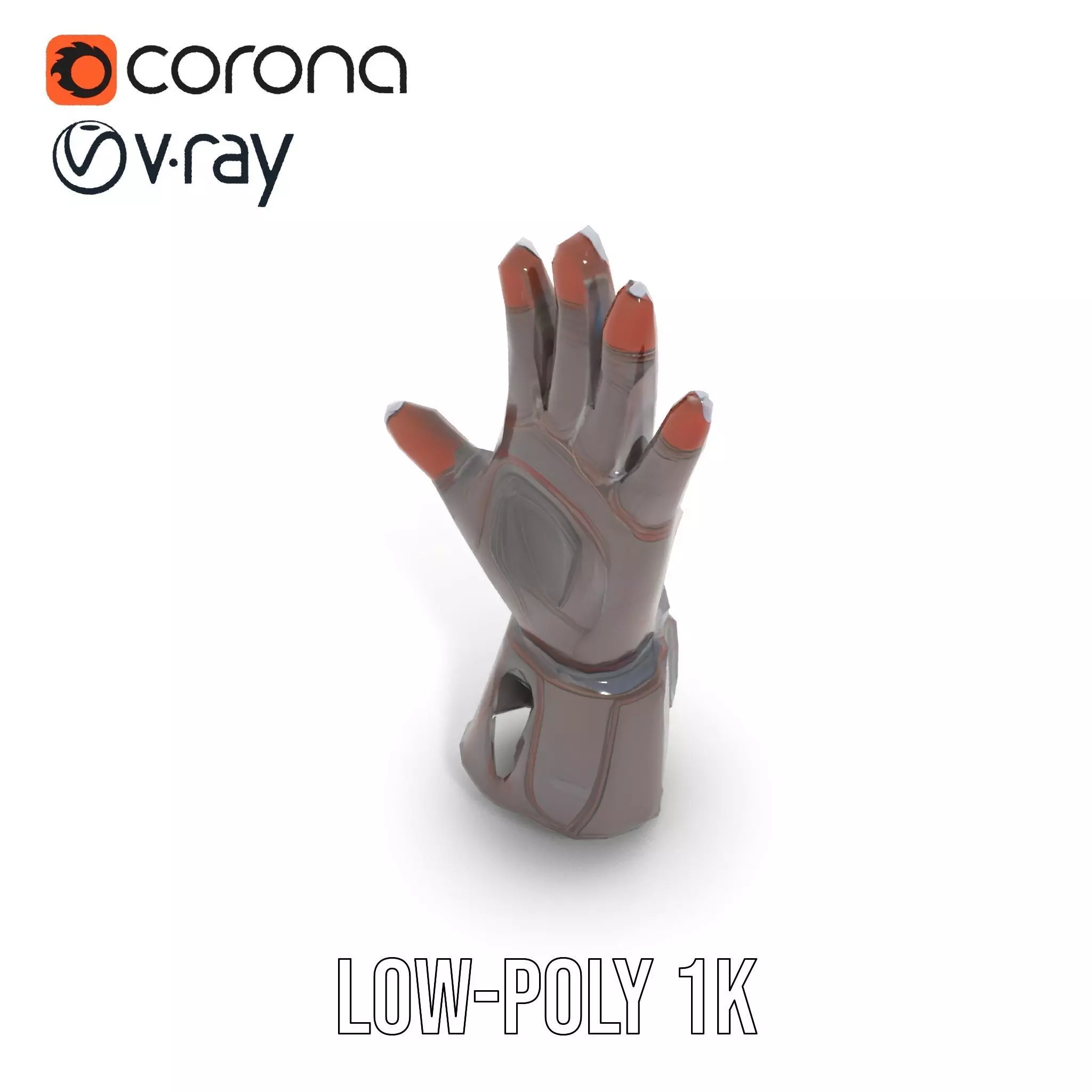 Futuristic Mechanical Glove Model Pack Low-poly 3D model_24