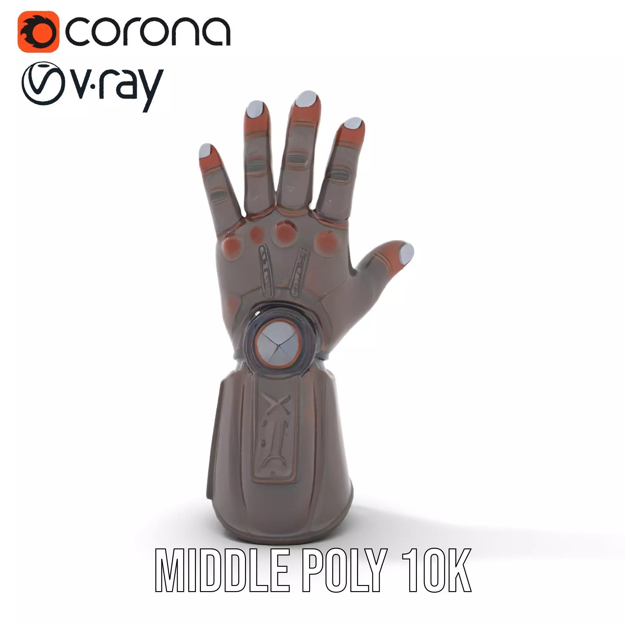 Futuristic Mechanical Glove Model Pack Low-poly 3D model_13
