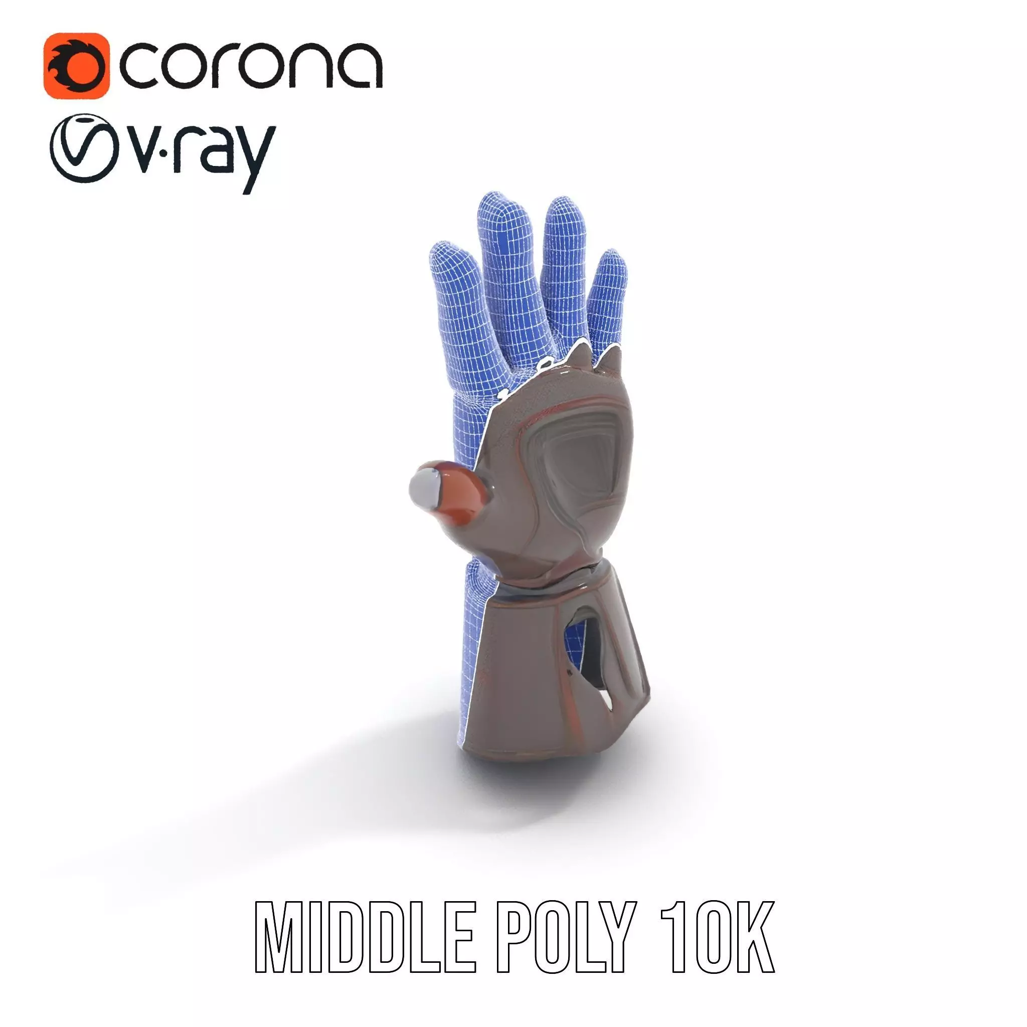 Futuristic Mechanical Glove Model Pack Low-poly 3D model_23