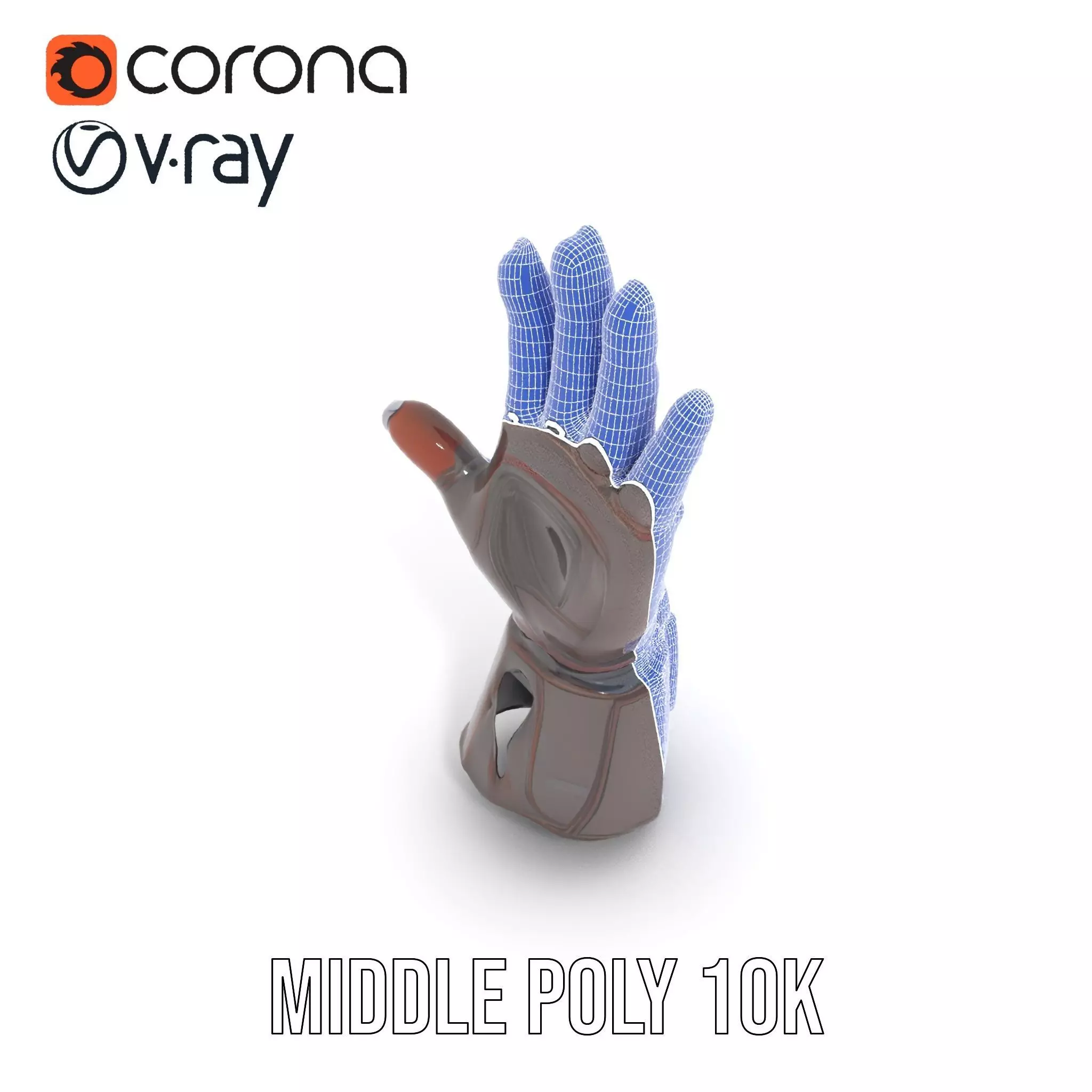 Futuristic Mechanical Glove Model Pack Low-poly 3D model_21