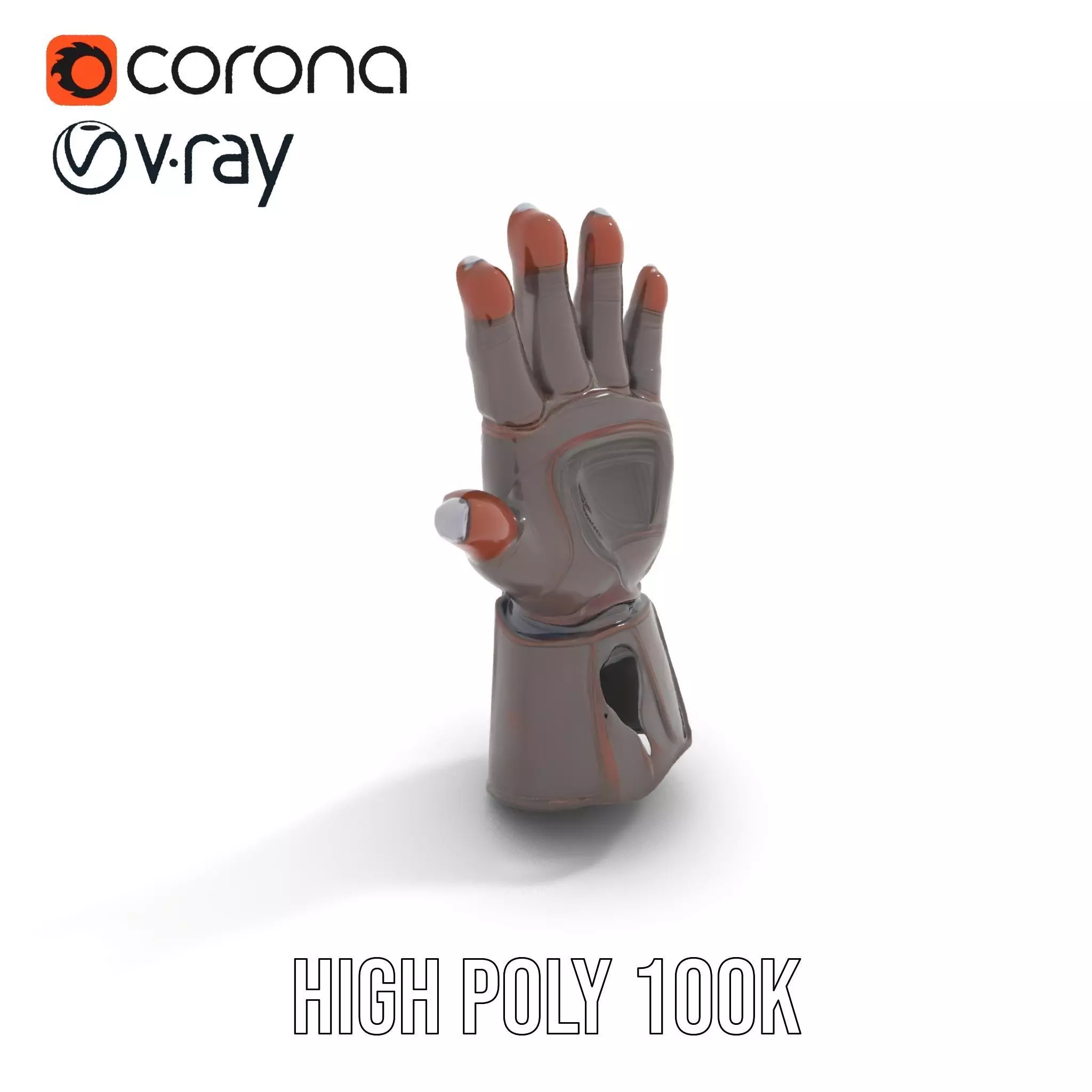 Futuristic Mechanical Glove Model Pack Low-poly 3D model_8
