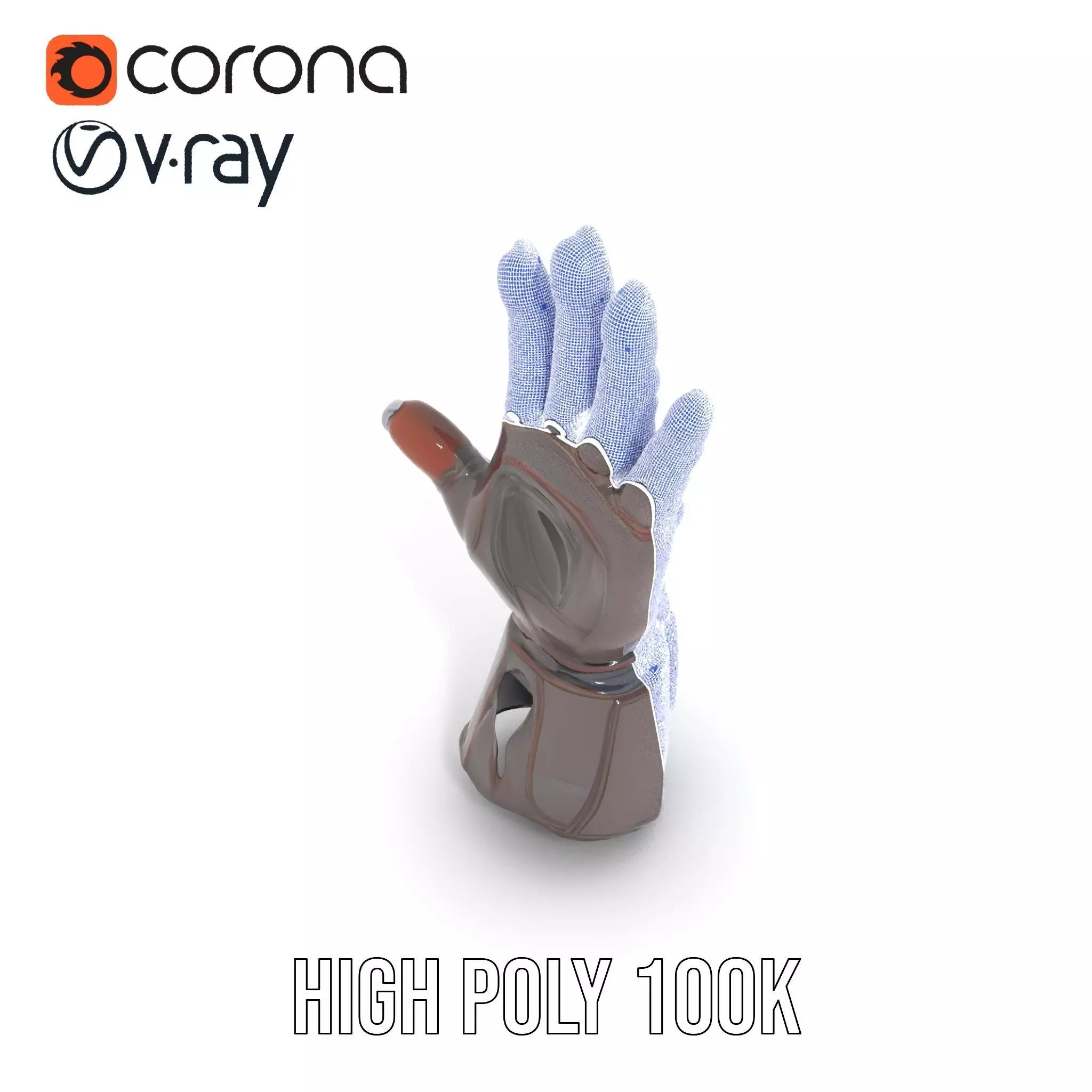 Futuristic Mechanical Glove Model Pack Low-poly 3D model_28