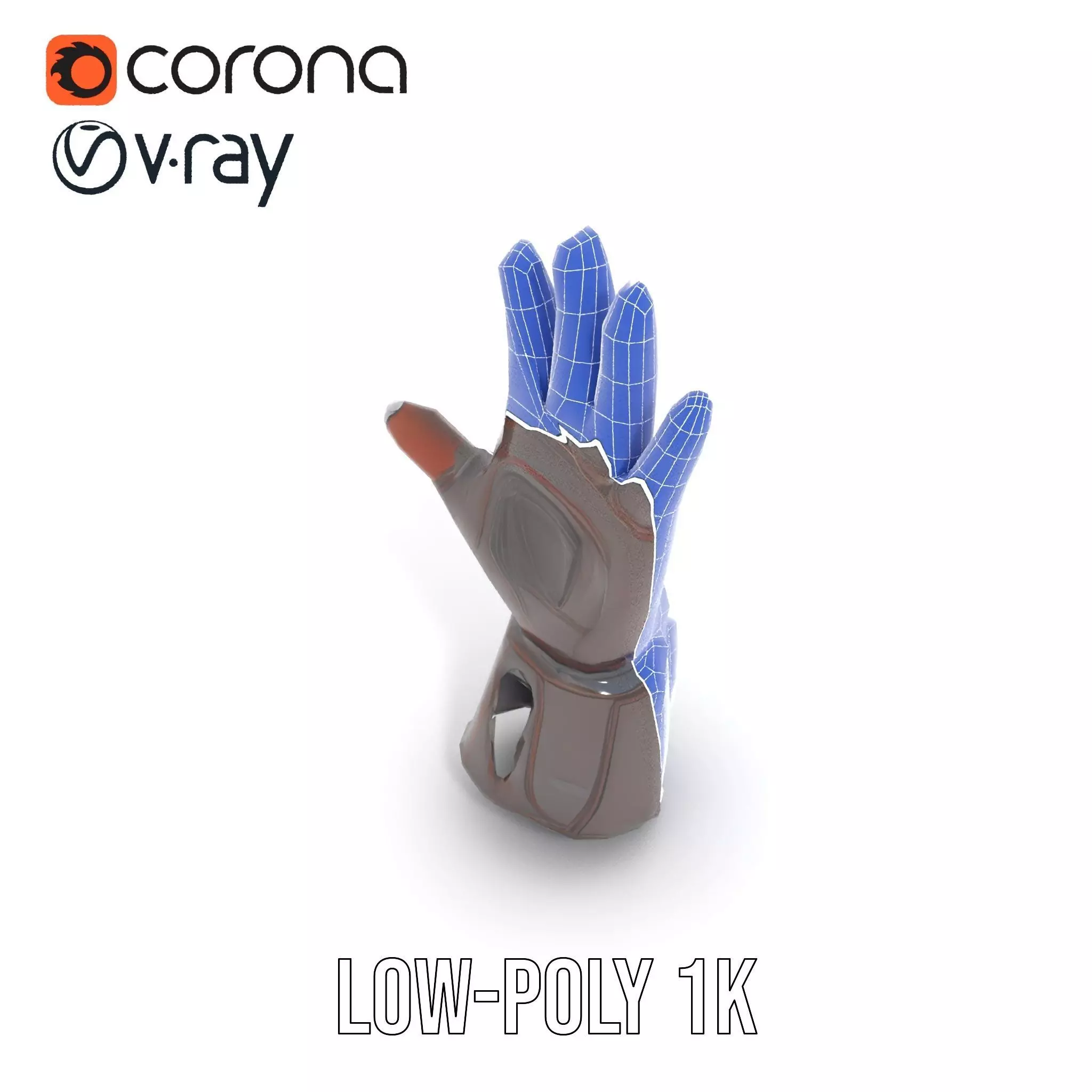 Futuristic Mechanical Glove Model Pack Low-poly 3D model_27