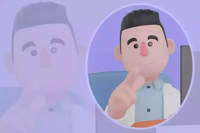 Stylized 3D Male Doctor Character - Thumbs Up with Document 3D model