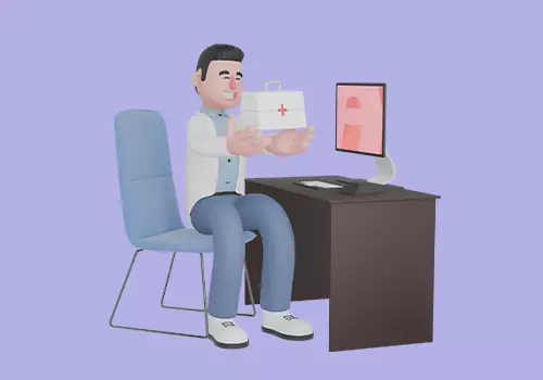 Stylized 3D Male Doctor Character-Holding First Aid Kit Smiling 3D model_2