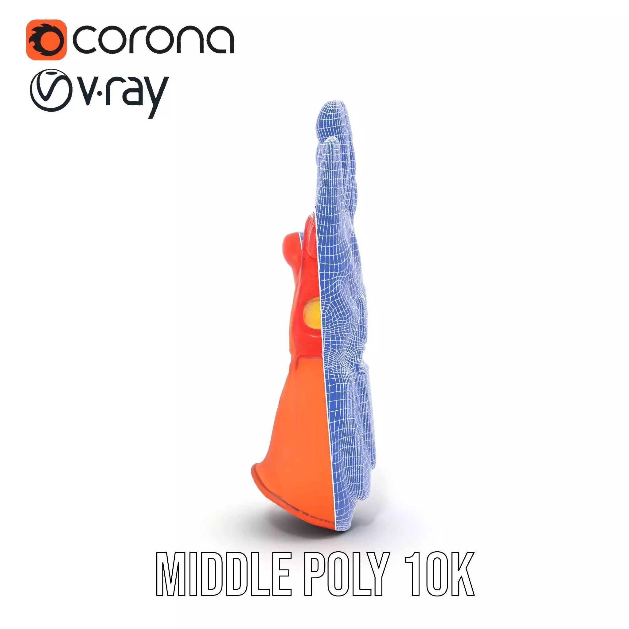 Futuristic Robotic Glove Model Pack with Glowing Elements Low-poly 3D model_25