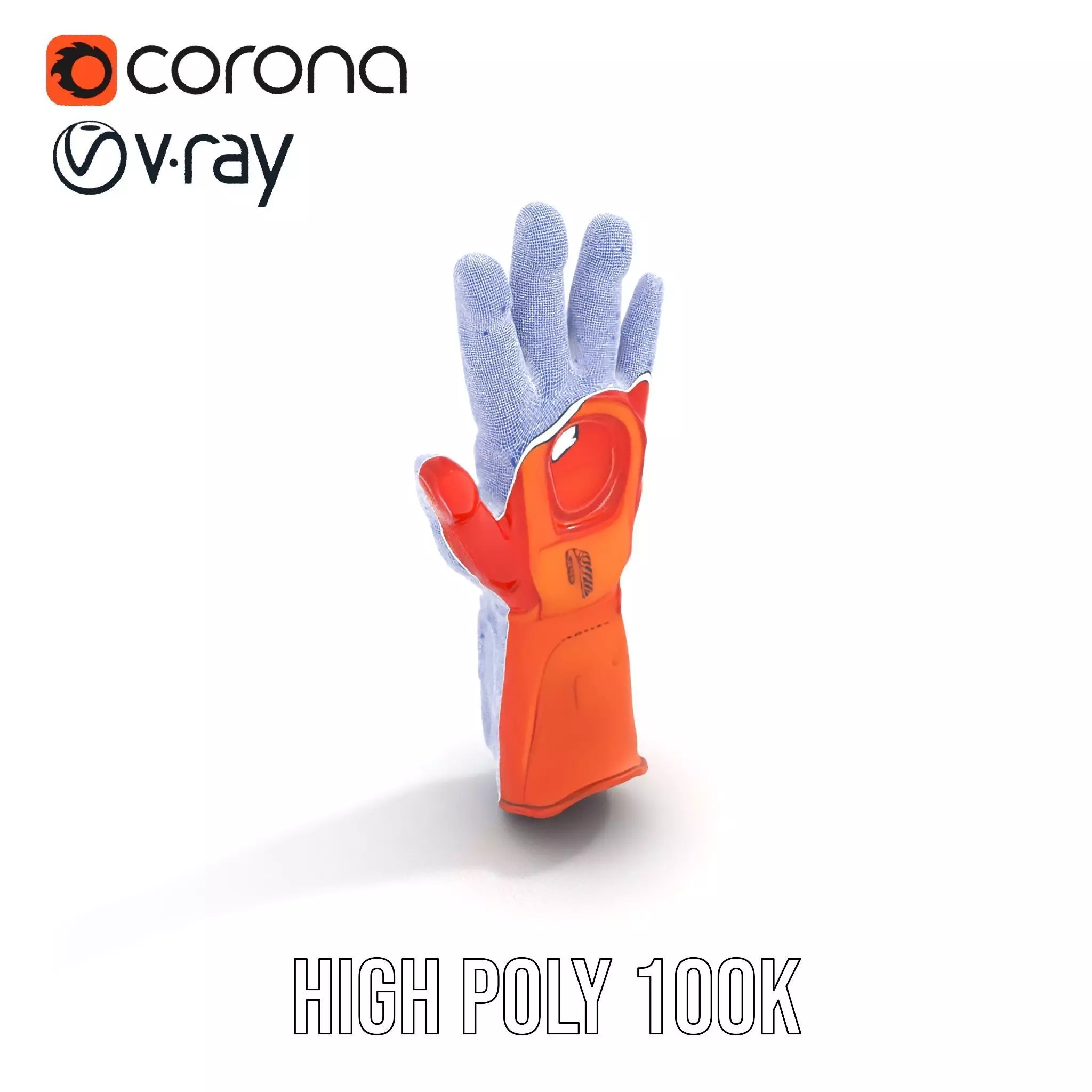 Futuristic Robotic Glove Model Pack with Glowing Elements Low-poly 3D model_33