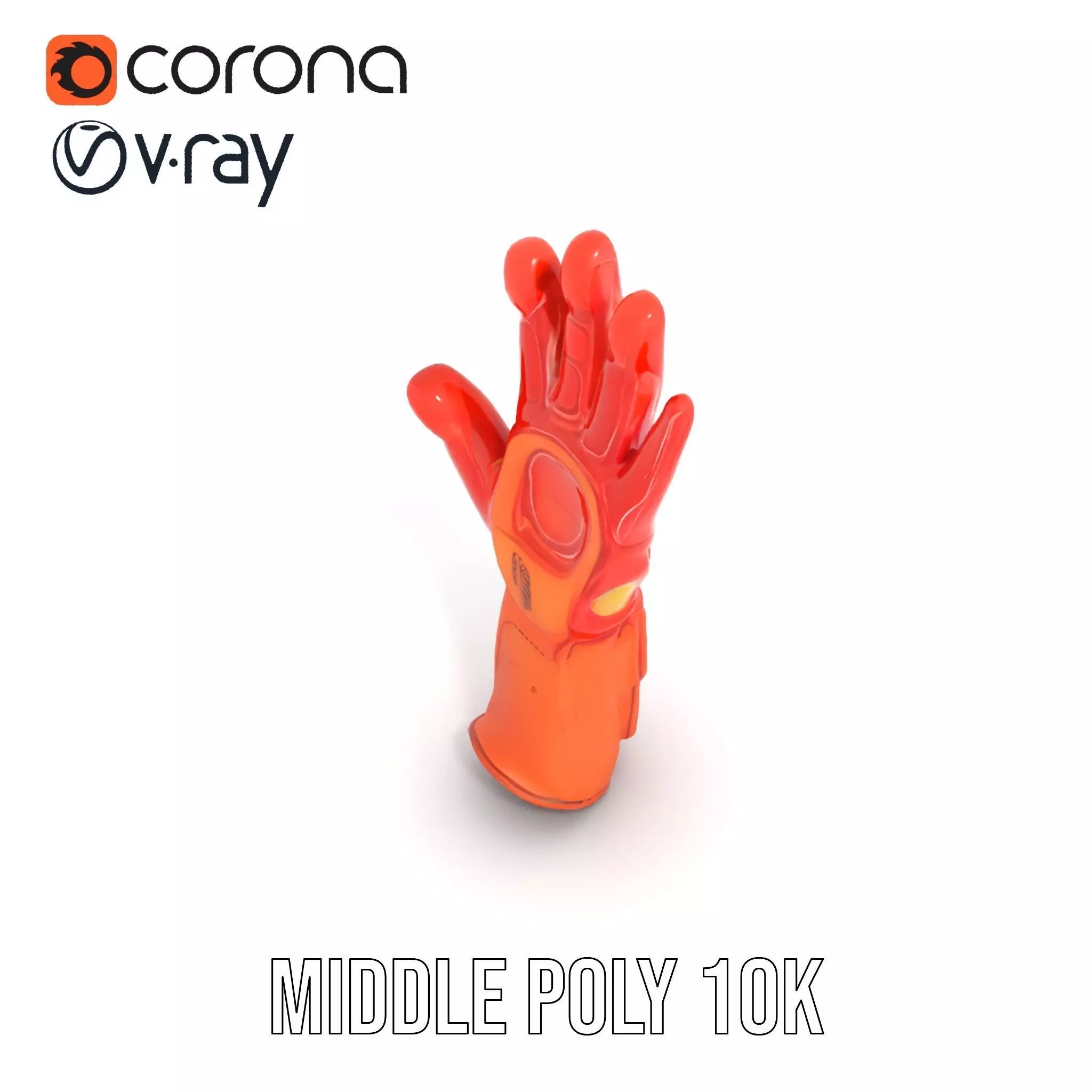 Futuristic Robotic Glove Model Pack with Glowing Elements Low-poly 3D model_22