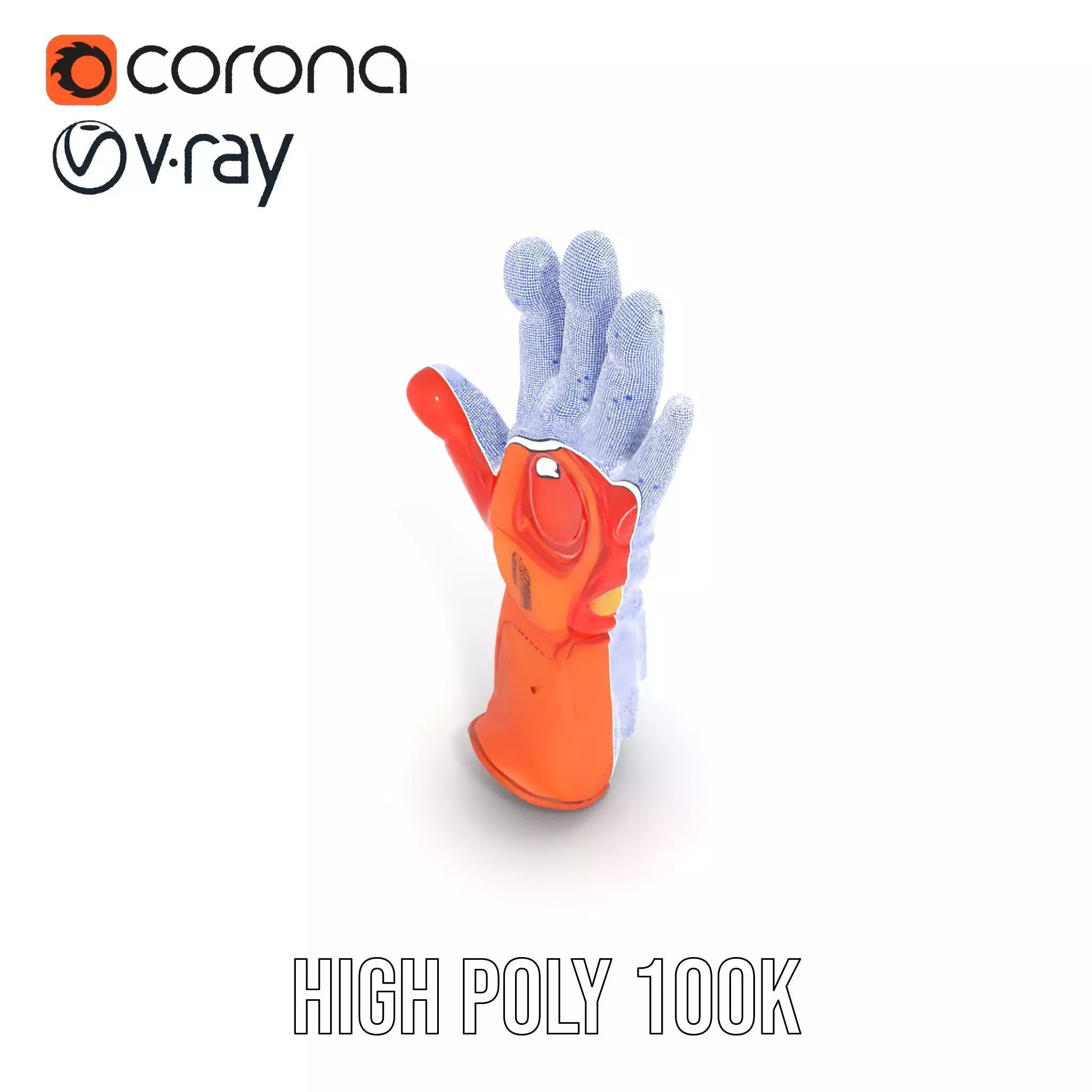 Futuristic Robotic Glove Model Pack with Glowing Elements Low-poly 3D model_27