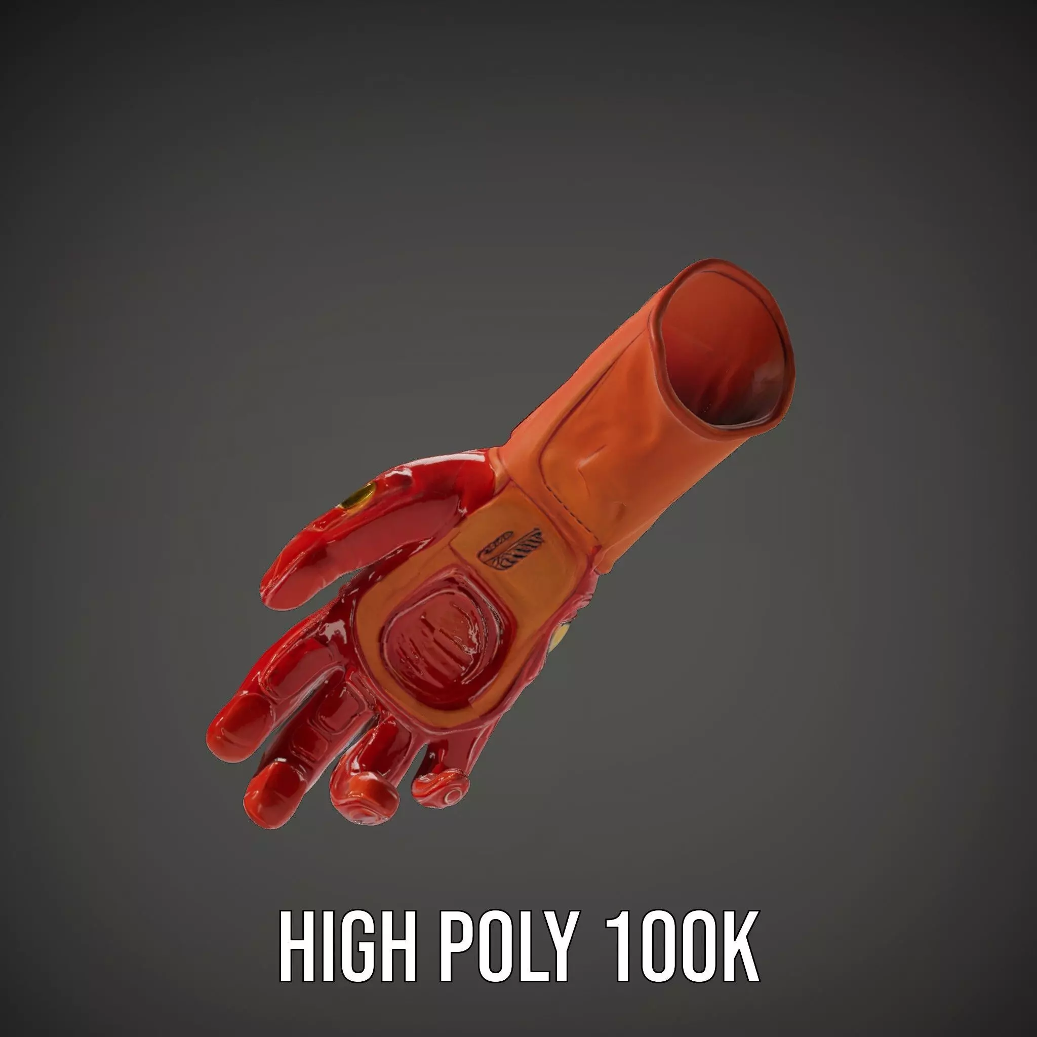 Futuristic Robotic Glove Model Pack with Glowing Elements Low-poly 3D model_35