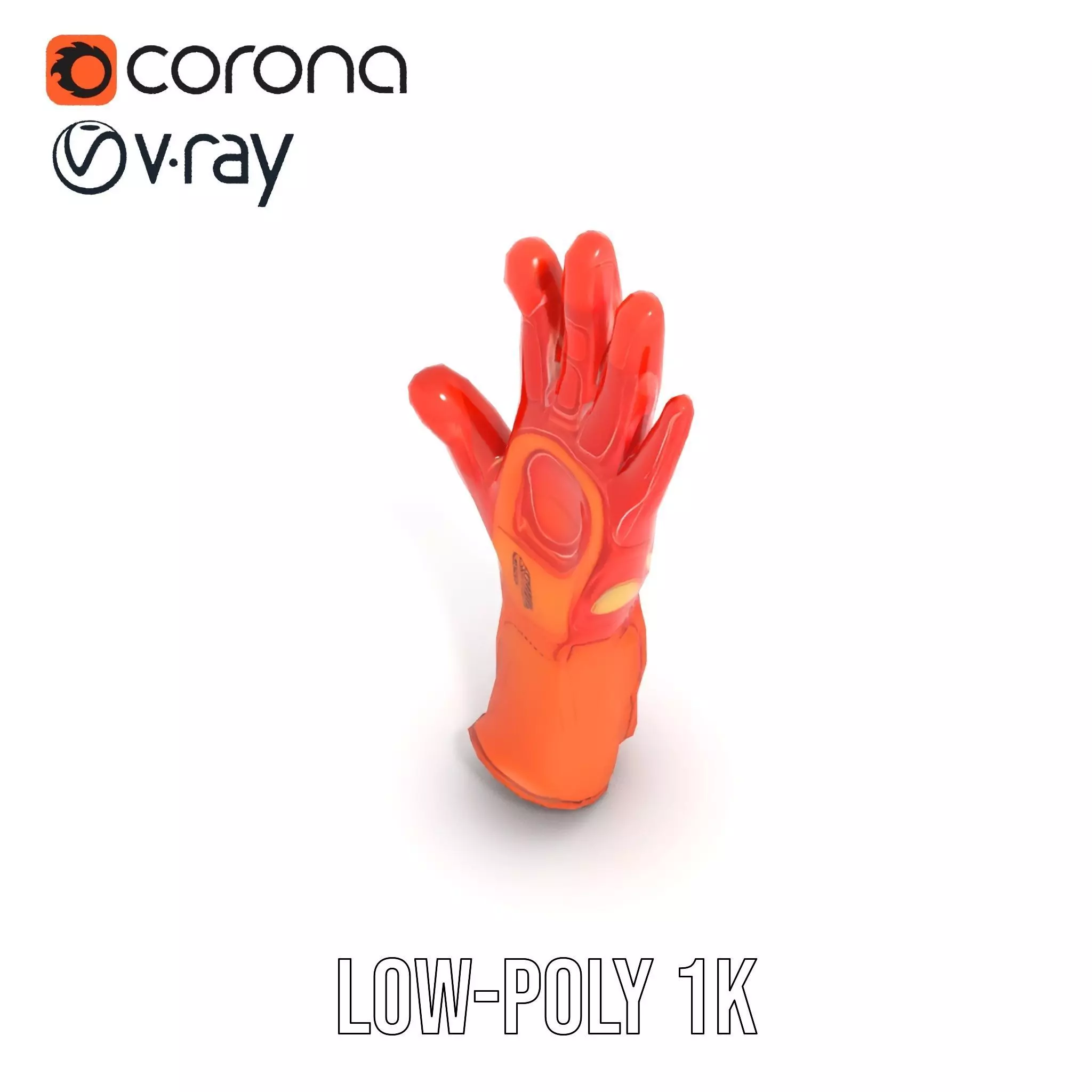 Futuristic Robotic Glove Model Pack with Glowing Elements Low-poly 3D model_20