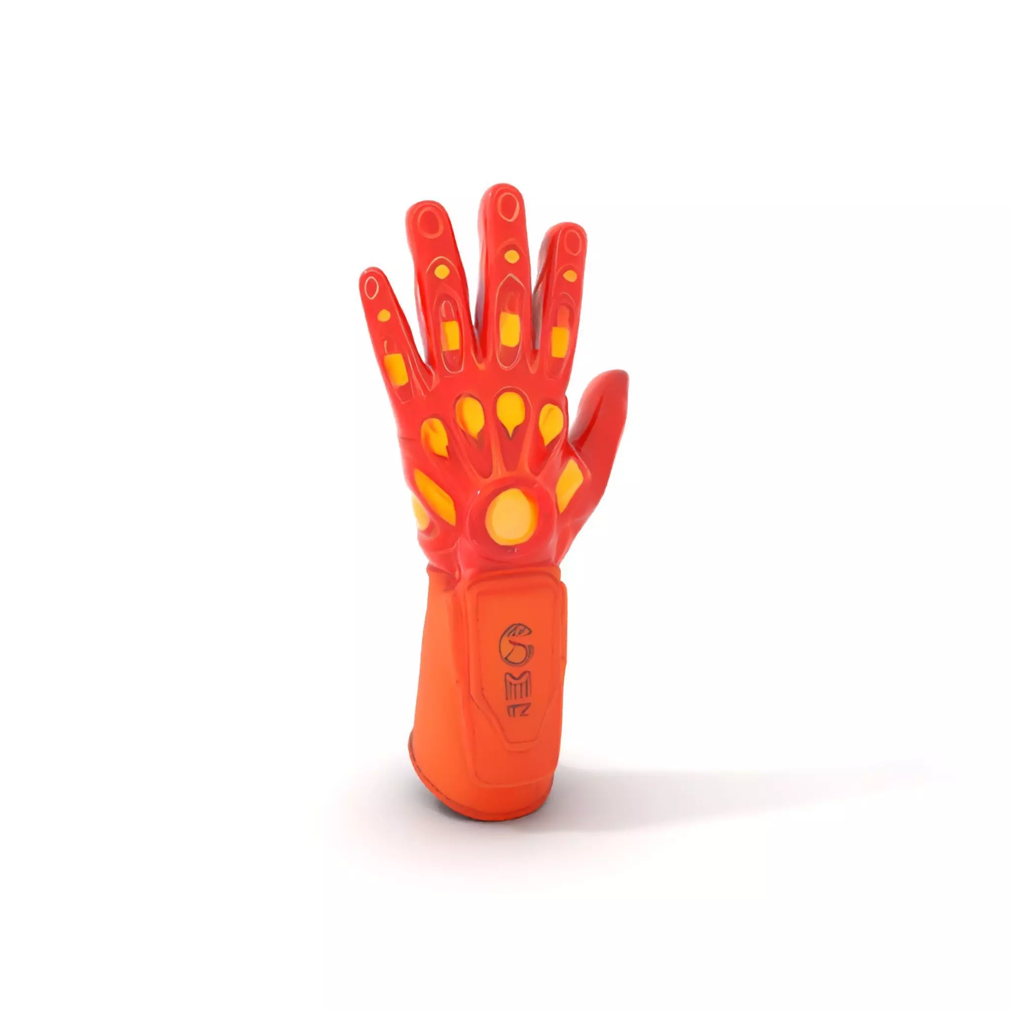 Futuristic Robotic Glove Model Pack with Glowing Elements Low-poly 3D model_6
