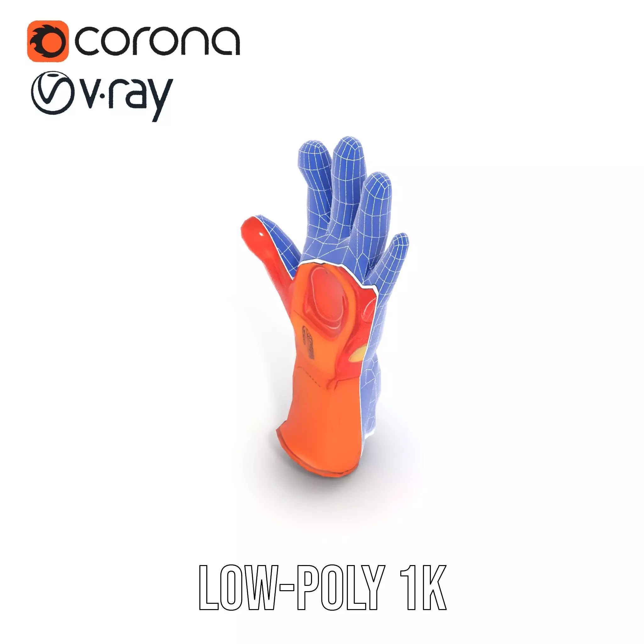 Futuristic Robotic Glove Model Pack with Glowing Elements Low-poly 3D model_29