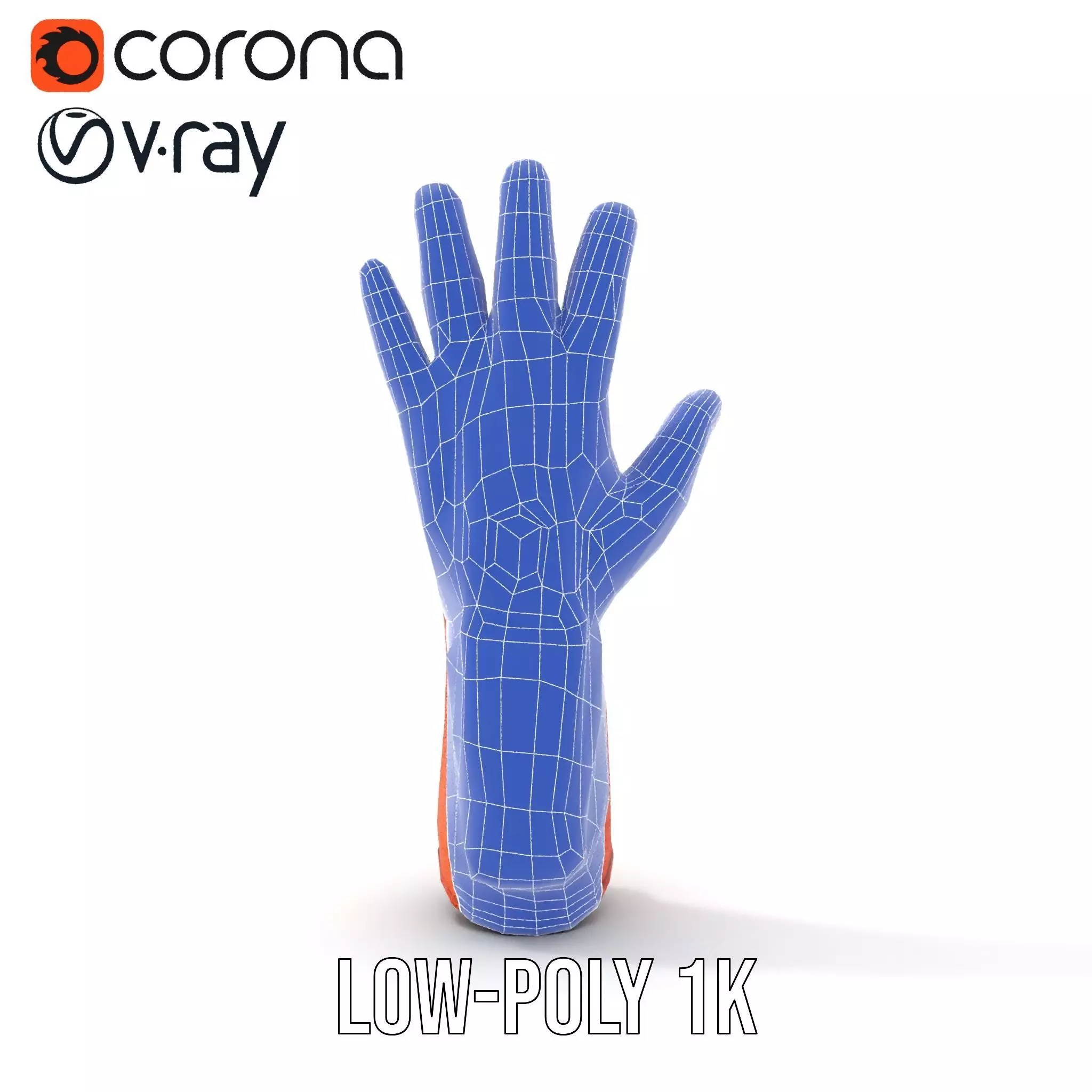 Futuristic Robotic Glove Model Pack with Glowing Elements Low-poly 3D model_14