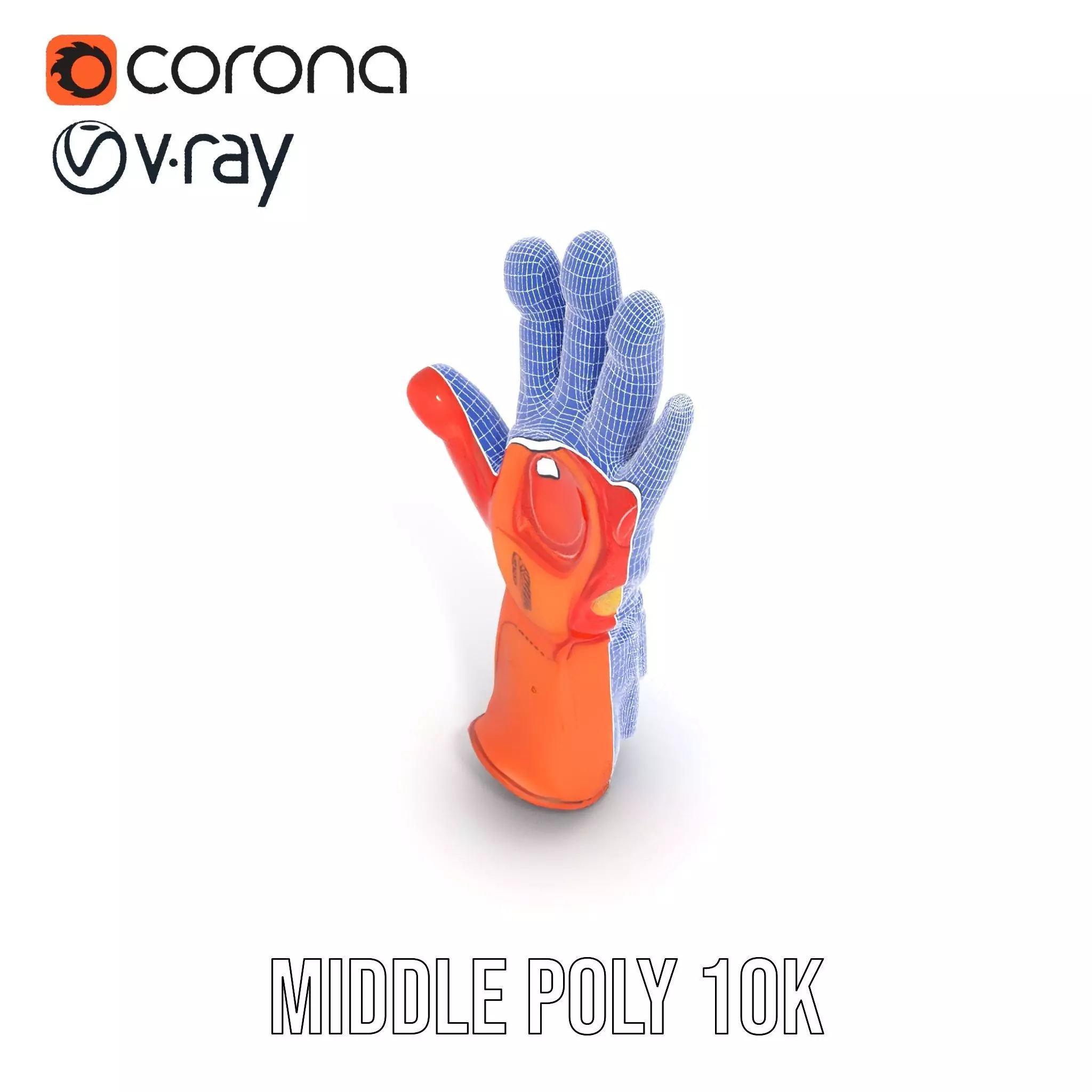 Futuristic Robotic Glove Model Pack with Glowing Elements Low-poly 3D model_16